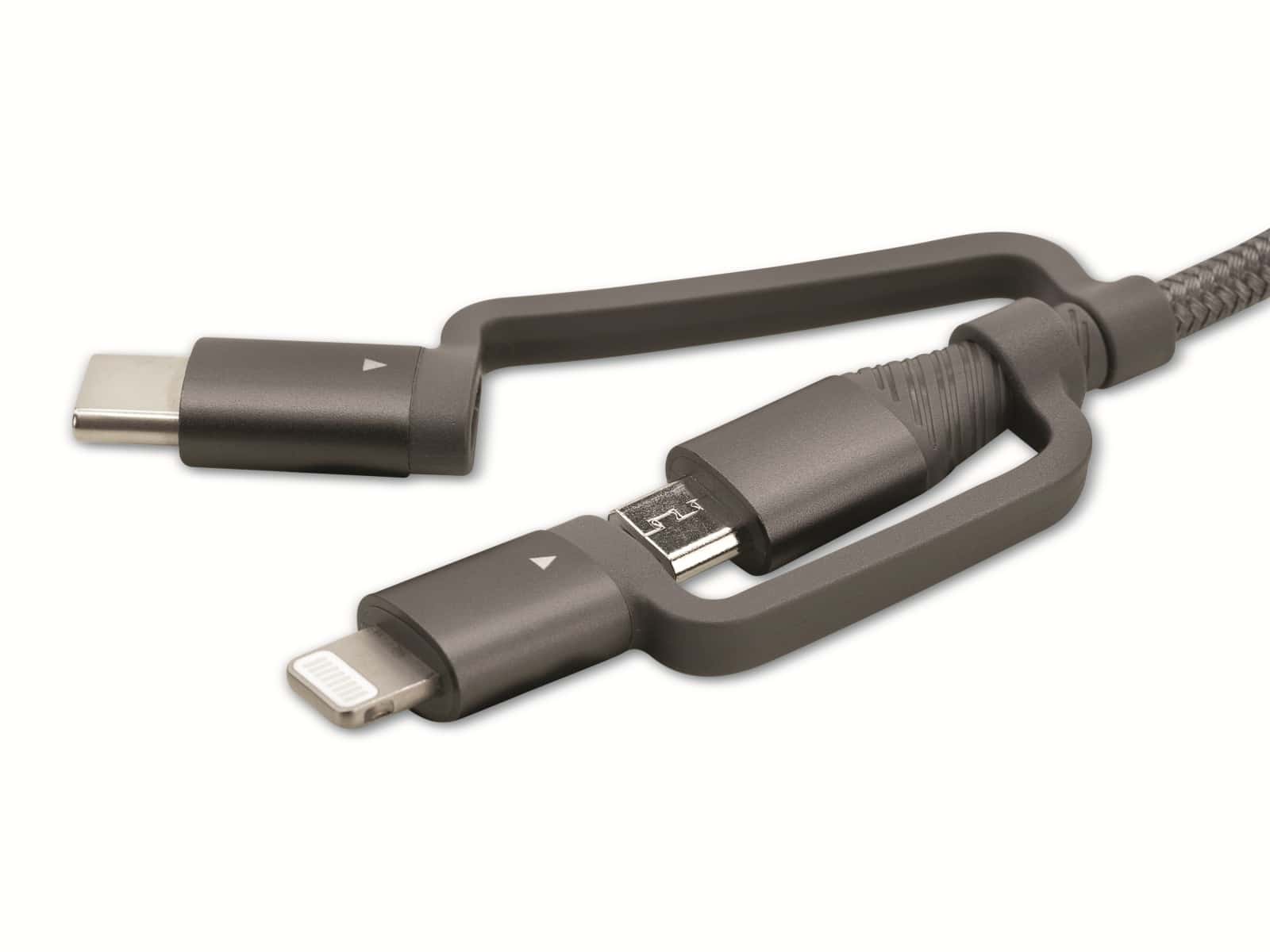 ANSMANN USB 3in1 Daten-/Ladekabel, 120 cm