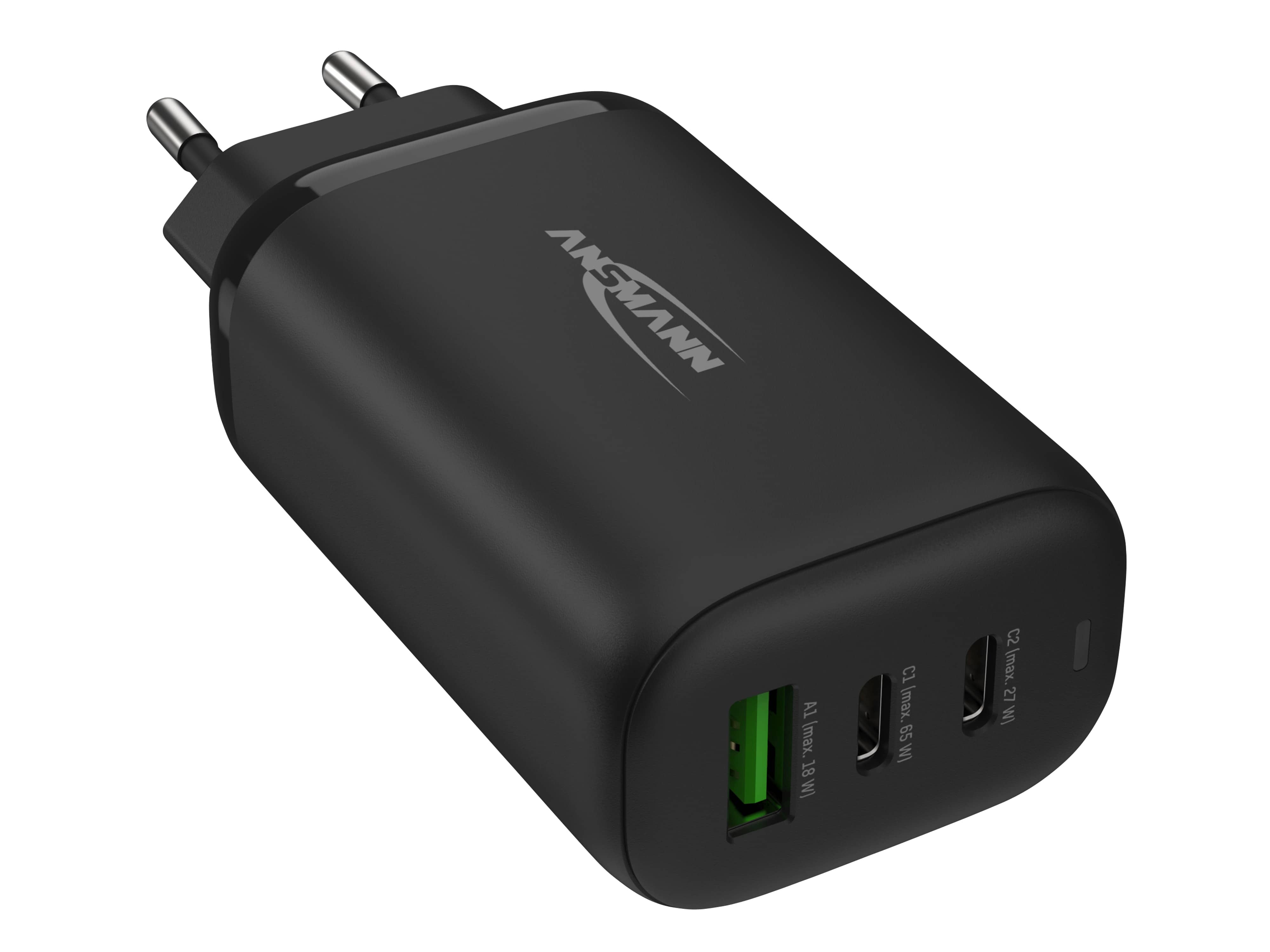 ANSMANN USB-Ladegerät HC365PD, 3,25 A, 65 W, 3x USB, schwarz