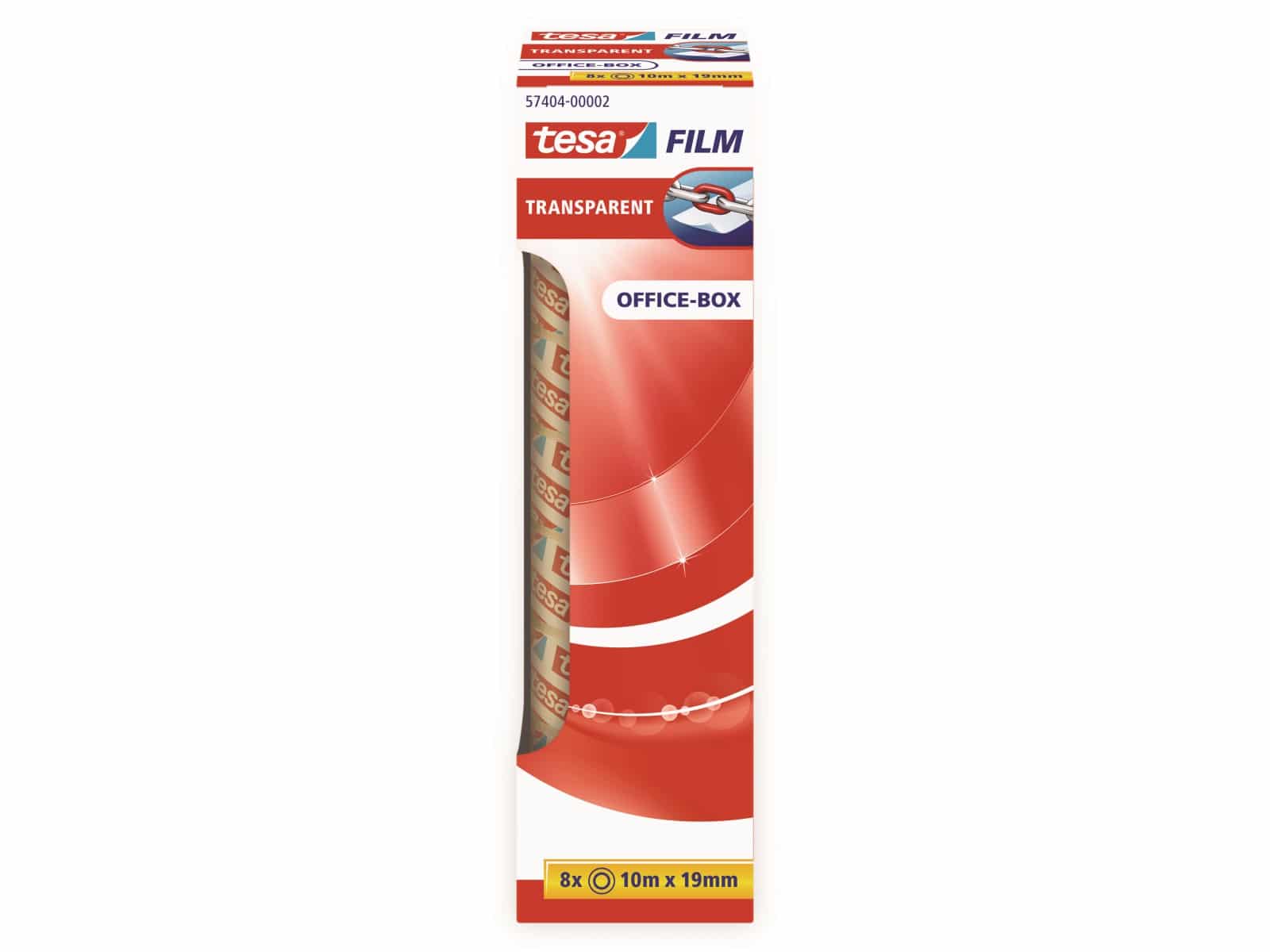 TESA film® transparent, 8 Rollen, Office-Box, 10m:19mm, 57404-00002-04