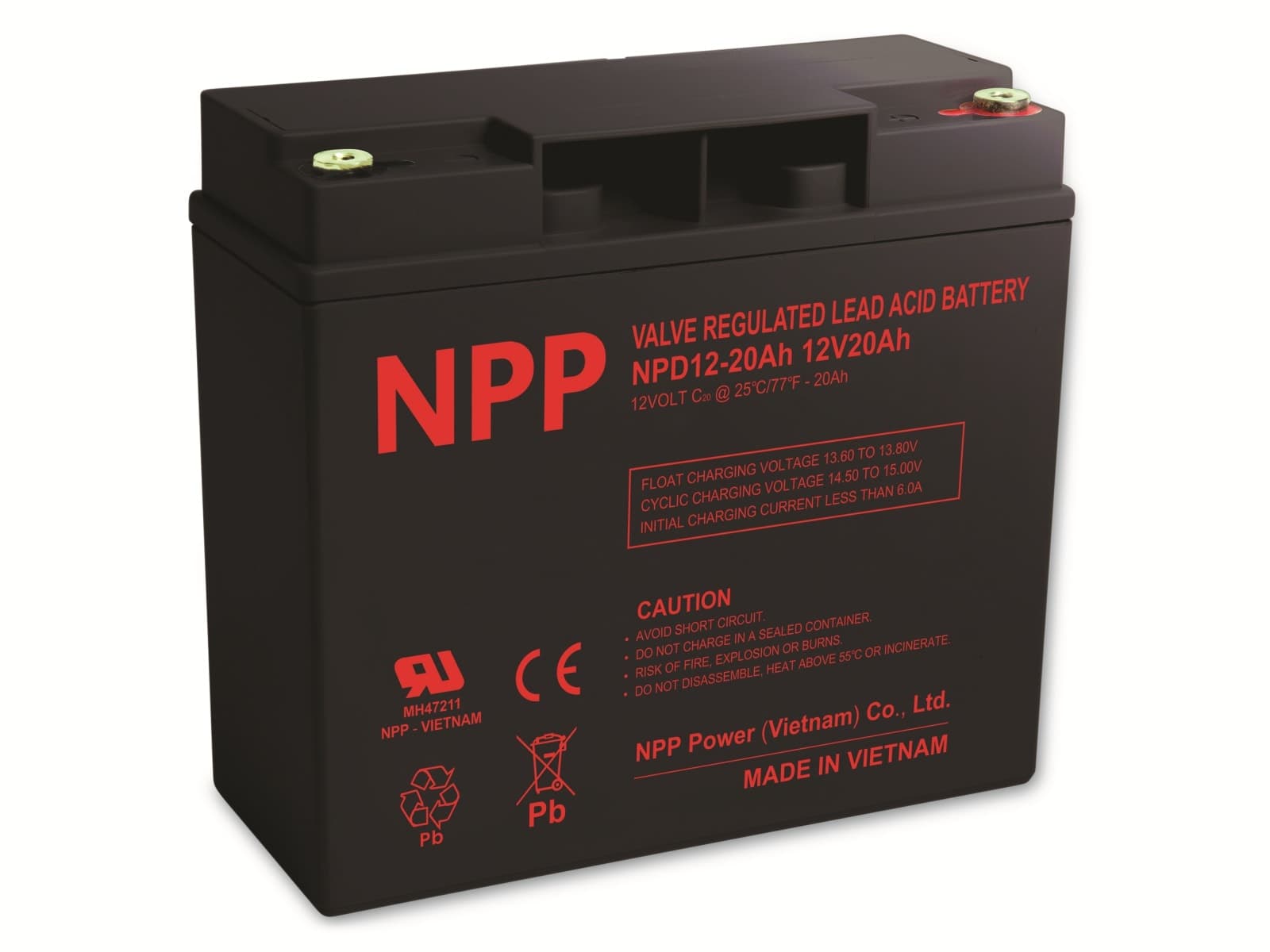 NPP Blei-Akku NPD12-20, 12V/20000mAh, zyklisch