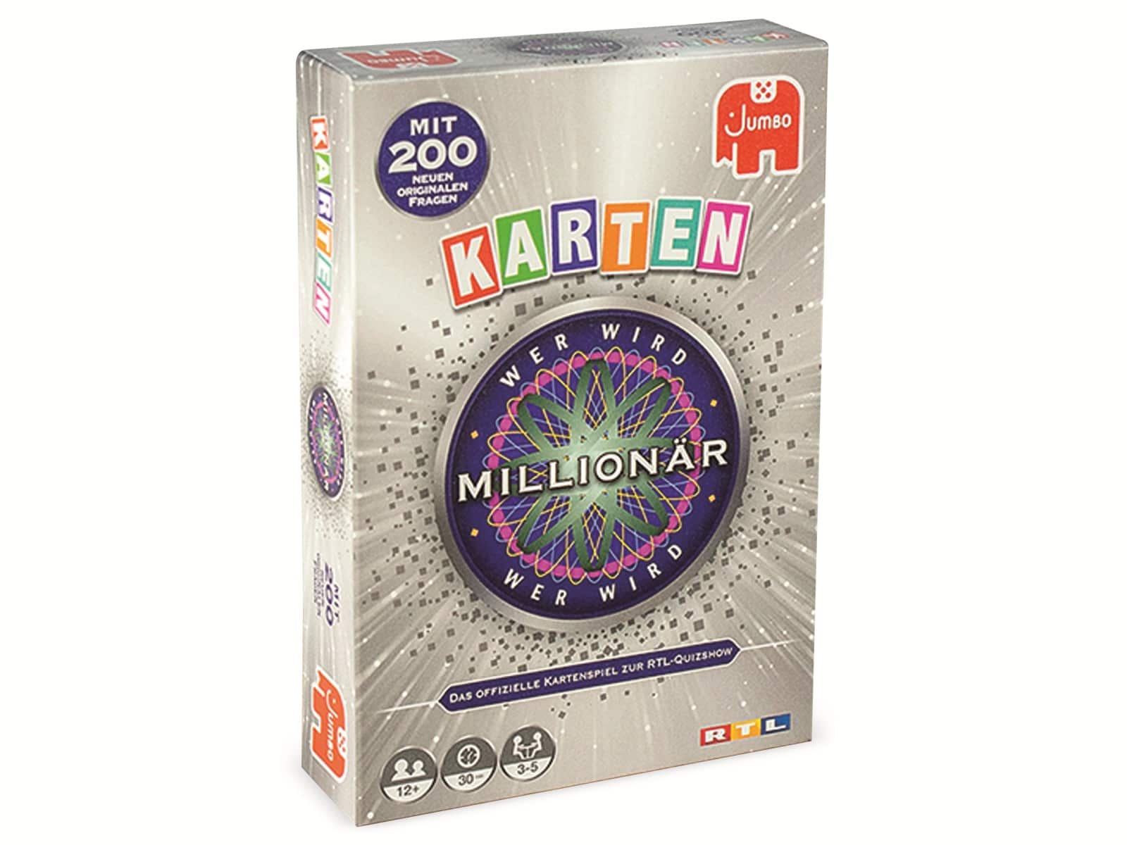 JUMBO Spiele Familienspiel, 19777, Wer wird Millionär? Kartenspiel 