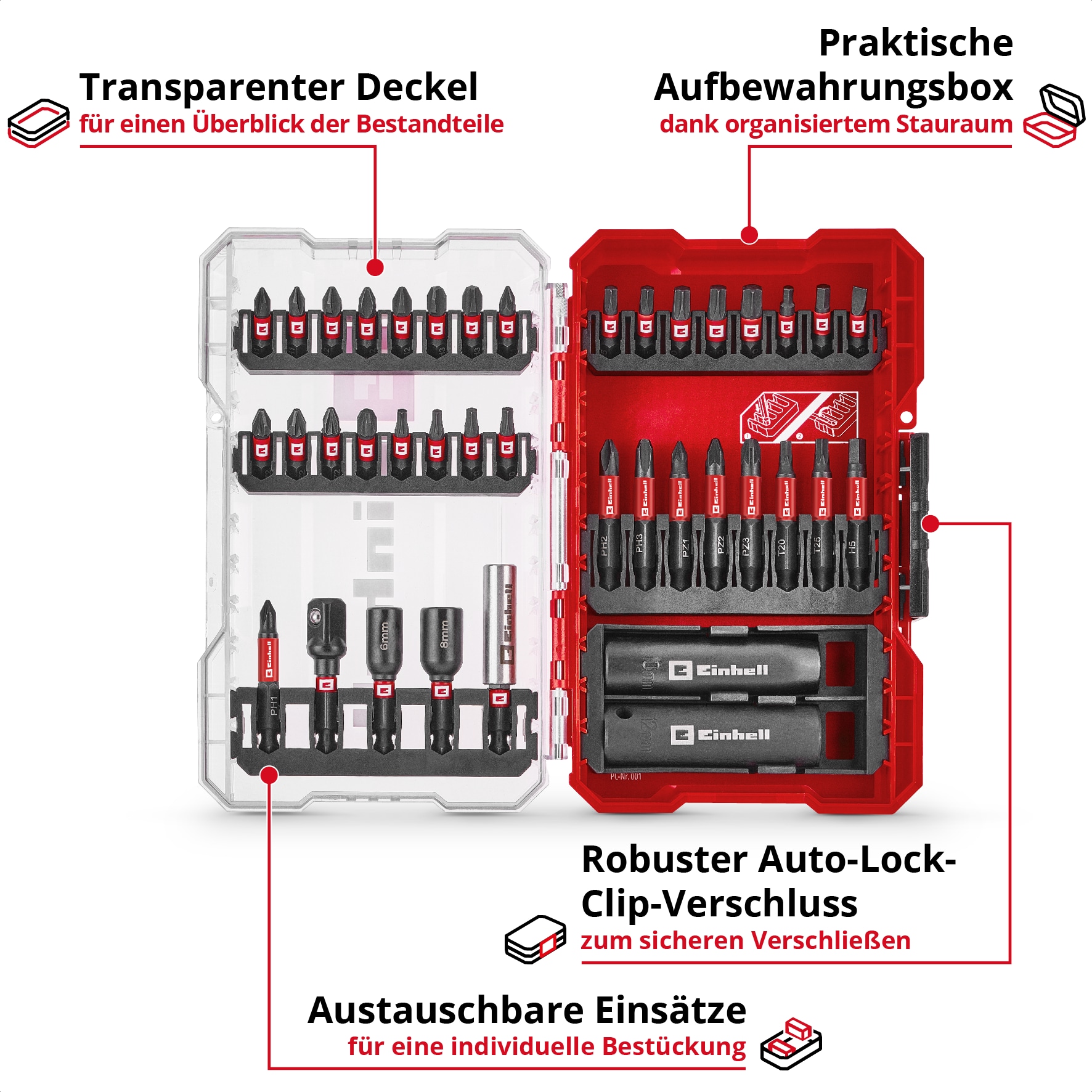 EINHELL Impact Bit-Set, 109220, M-Case, 39-teilig