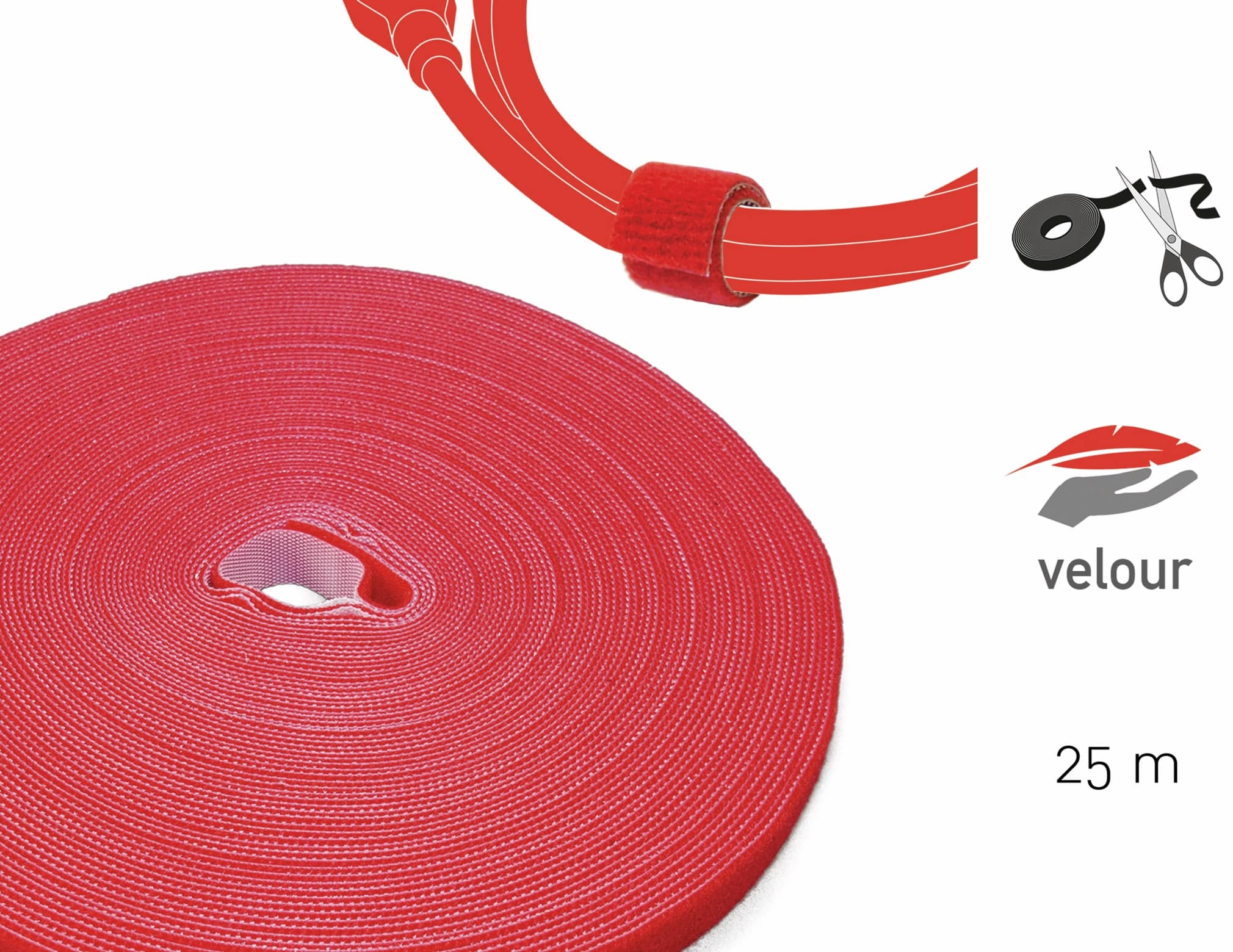 Label The Cable Klett-Rolle Roll Strap, 25 m, 16 mm, rot