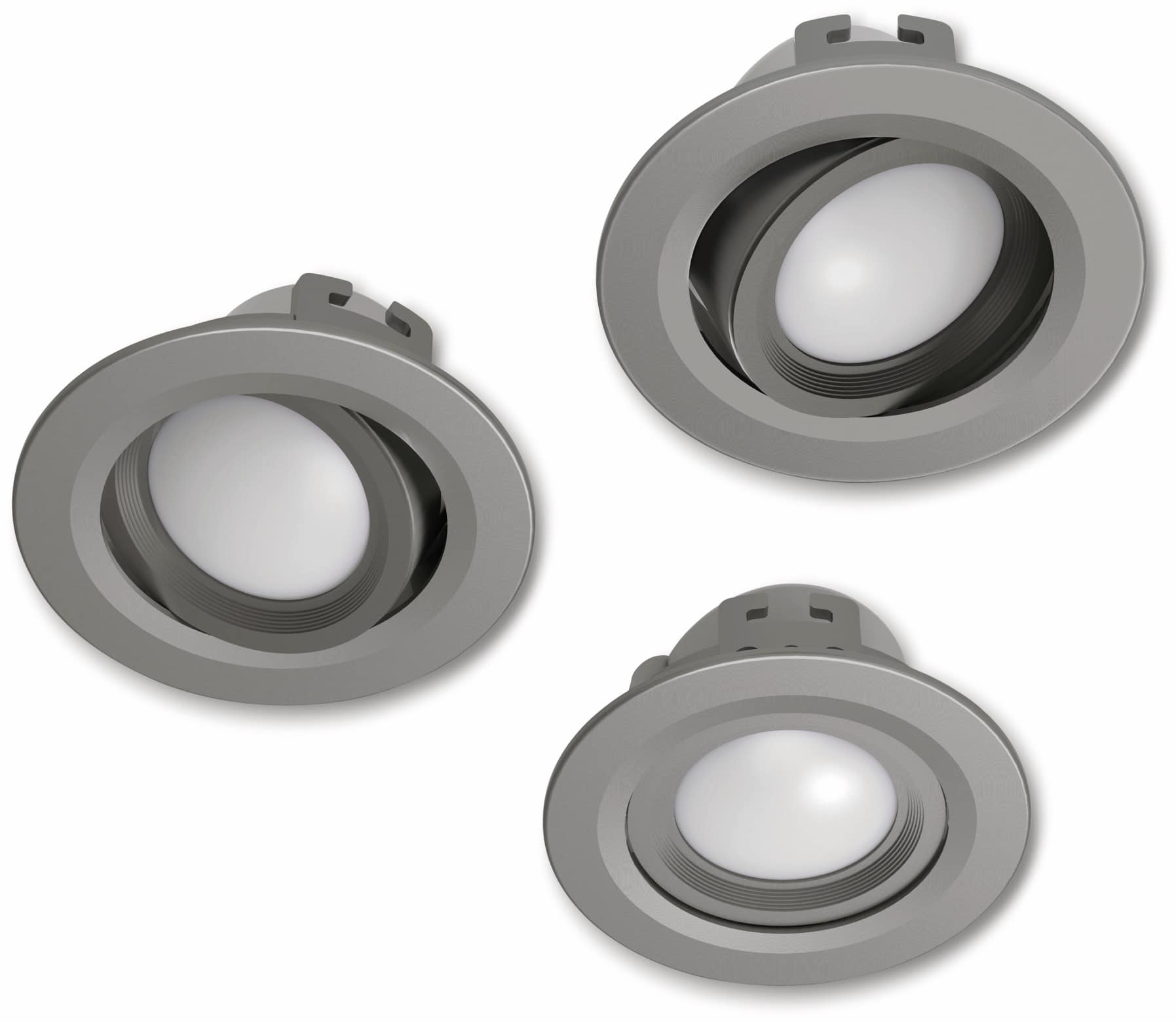 HAMA LED-Einbauleuchte WLAN, 5 W, EEK: G, 350 lm, dimmbar, Nickel satiniert, 3 Stück