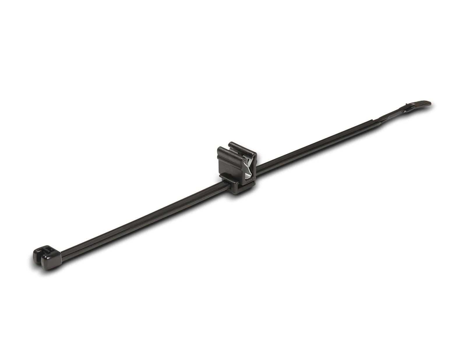HELLERMANNTYTON Kabelbinder mit Befestigungselement, 156-01088, schwarz, 1 Stück