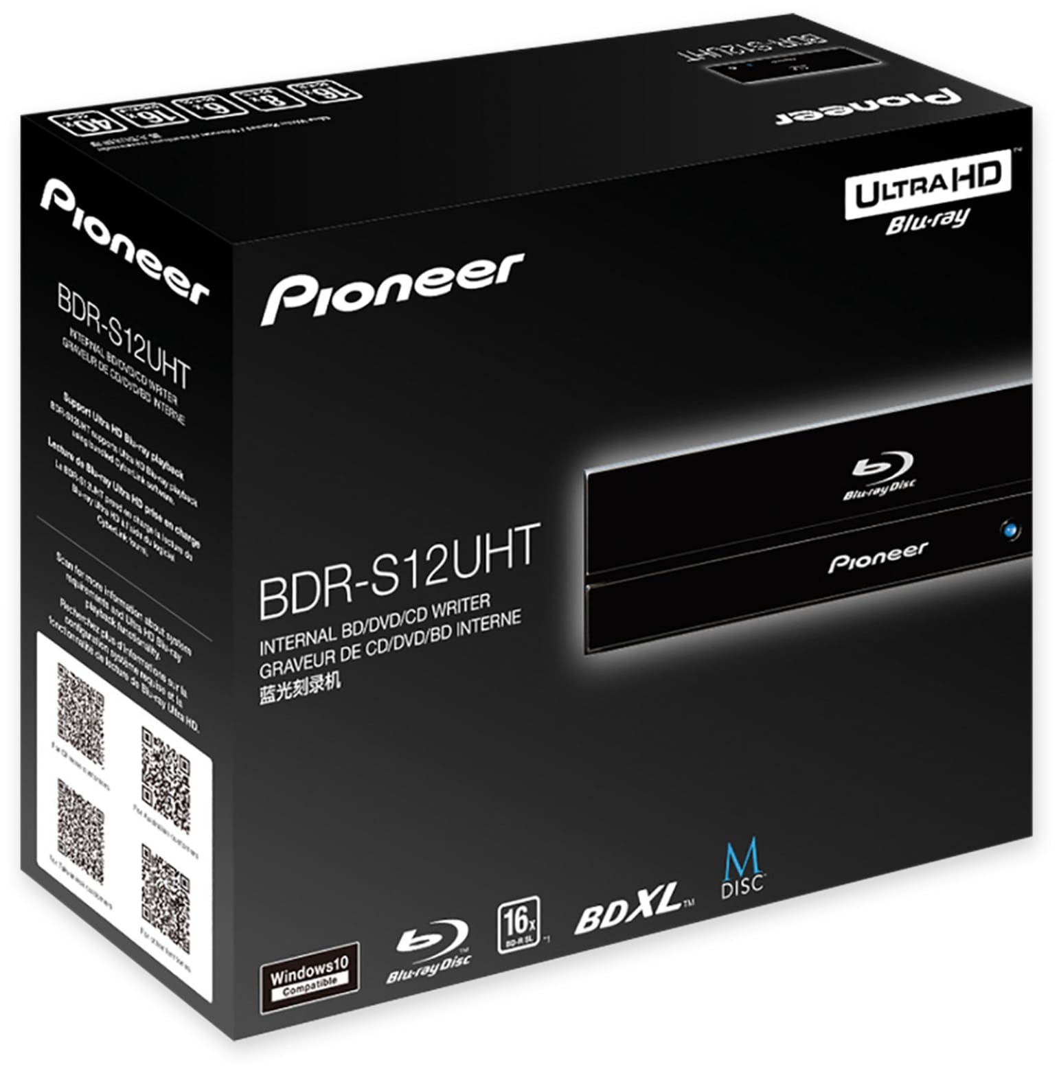 Pioneer Blu-ray Brenner BDR-S12UHT, Desktop, schwarz, BDXL, 4K UHD, M-DISC