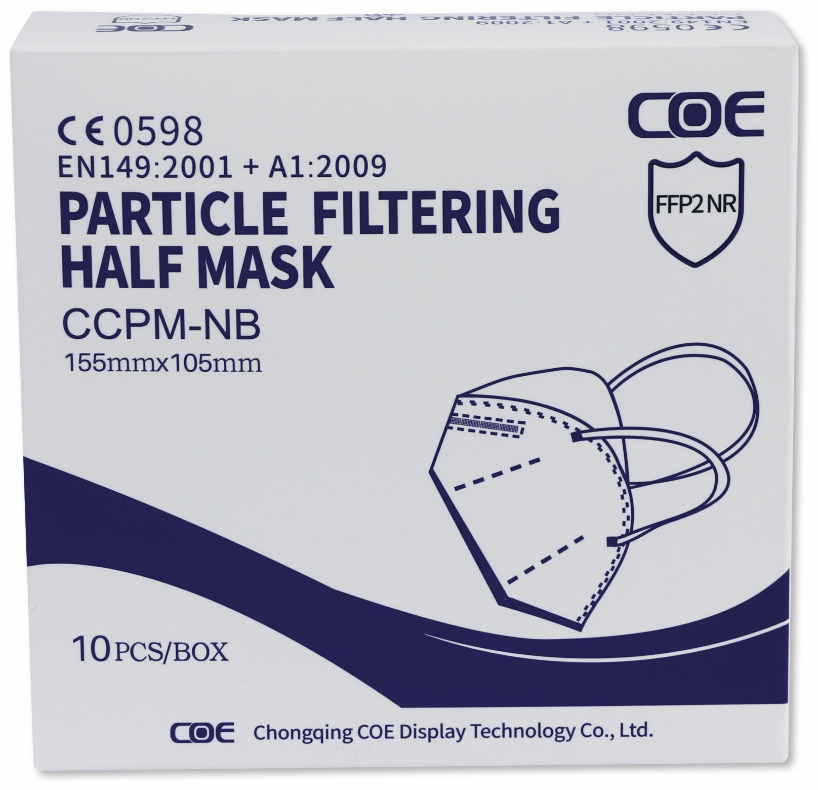 10er Set Atemschutzmasken FFP2 NR COE