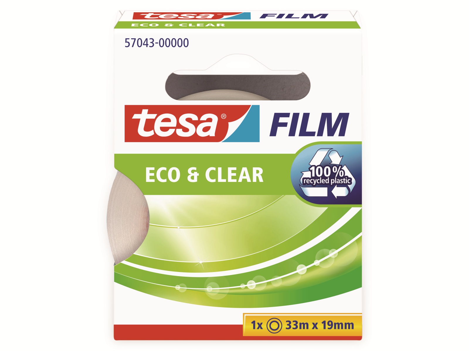 TESA film® eco&clear, 1 Rolle, 33m:19mm, 57043-00000-01