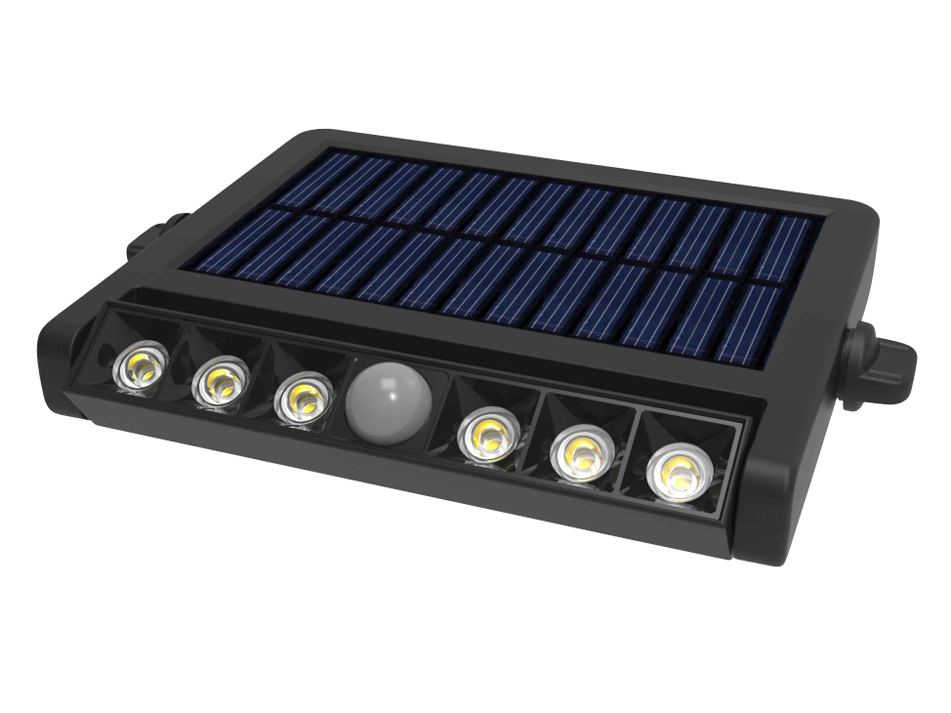 LUXULA Solar LED-Wandleuchte, 5 W, 500 Lm, PIR-Sensor, schwenkbar