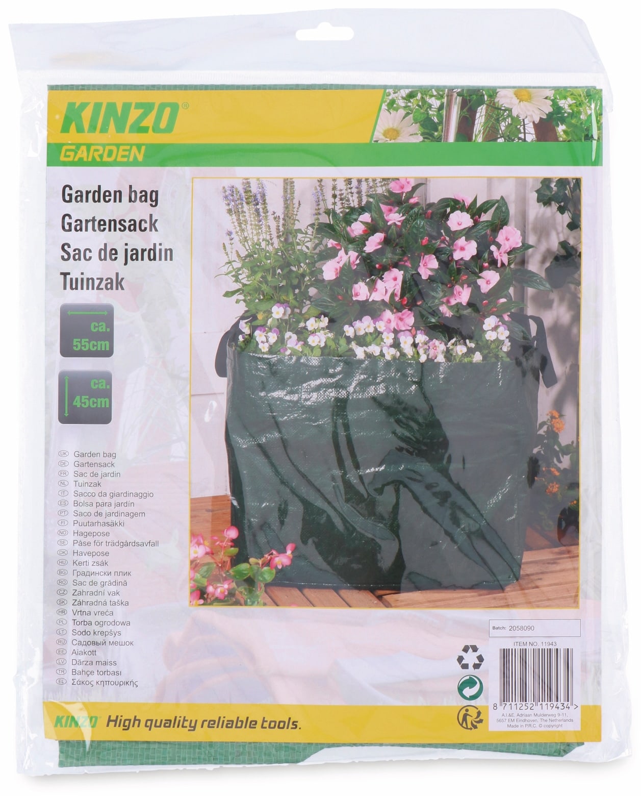 KINZO Garten-Abfallsack 90 Liter, 550x450 mm