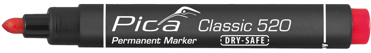 PICA Classic Permanent Marker, 520/40/SB, Rundspitze, rot