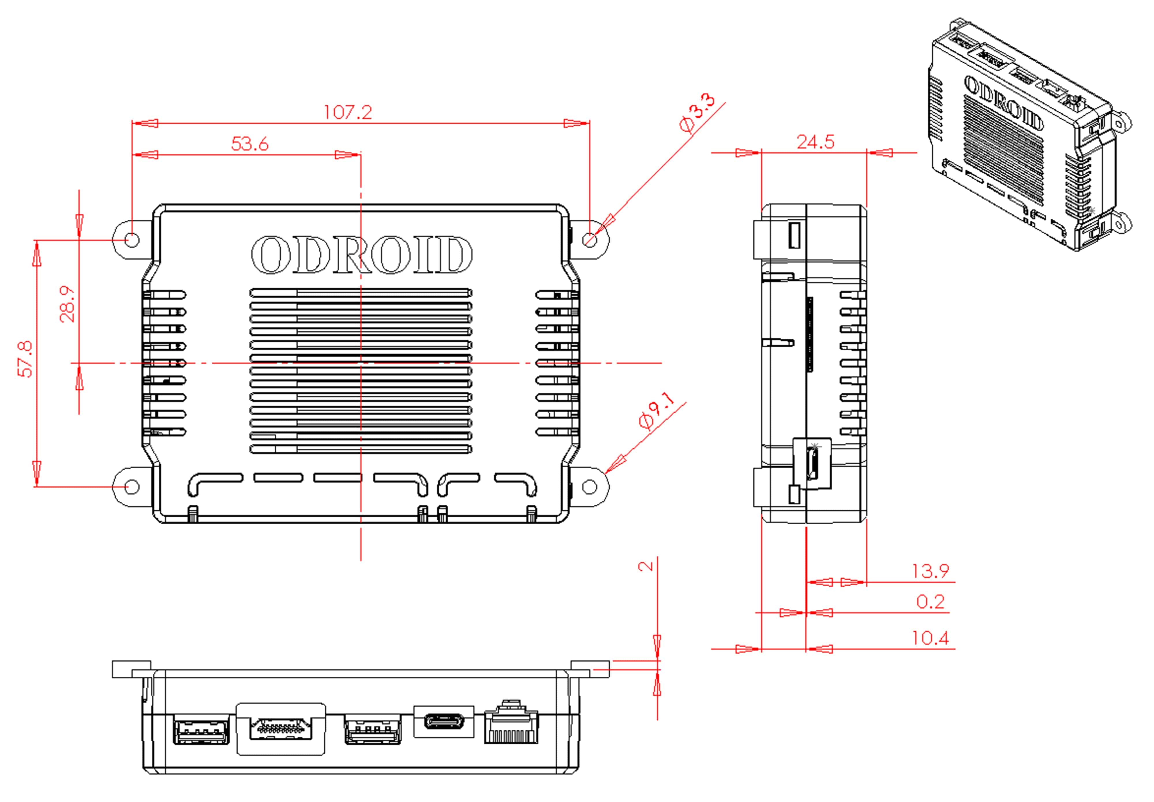 ODROID-M1S Einplatinen-Computer mit IO Header, 4 GB RAM