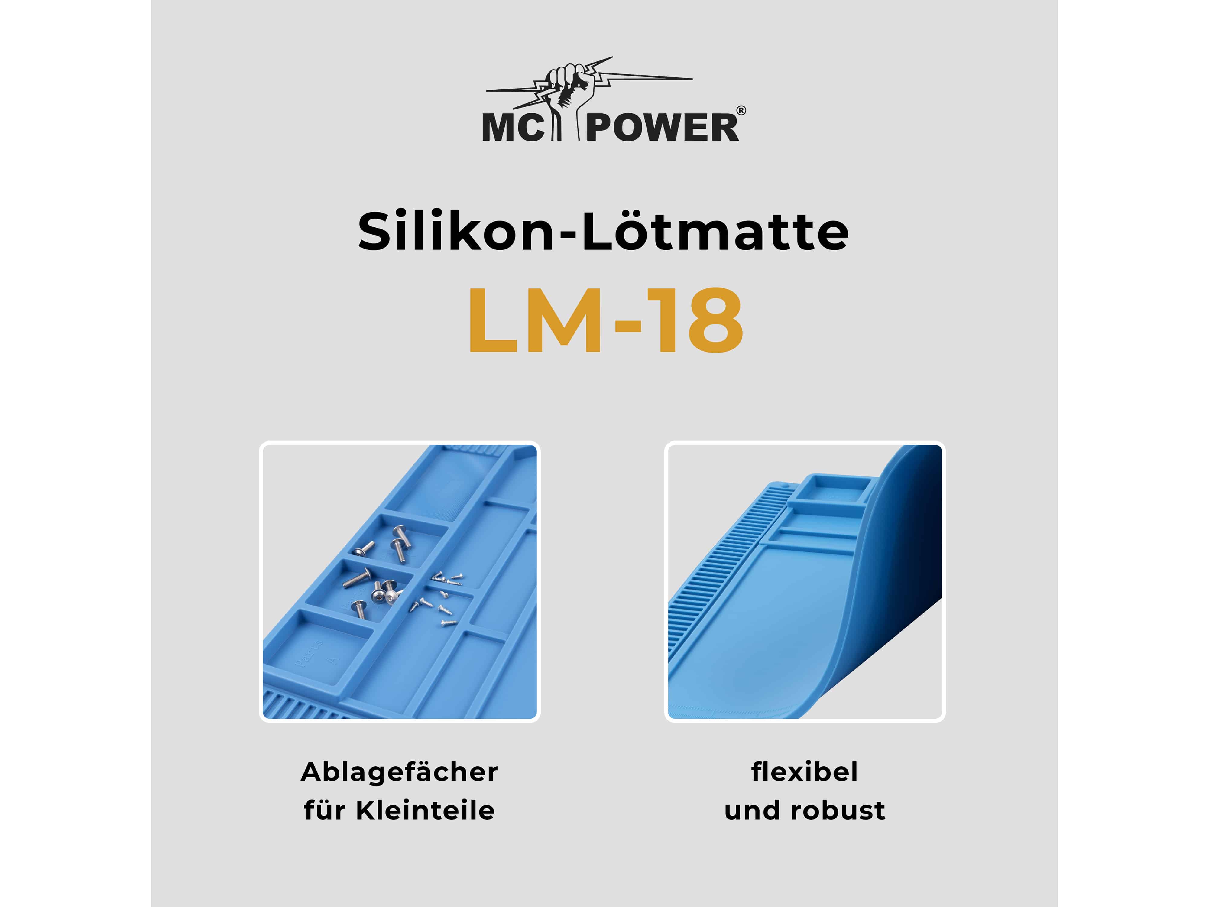 MCPOWER Silikon-Lötmatte LM-18, 35x55 cm, blau