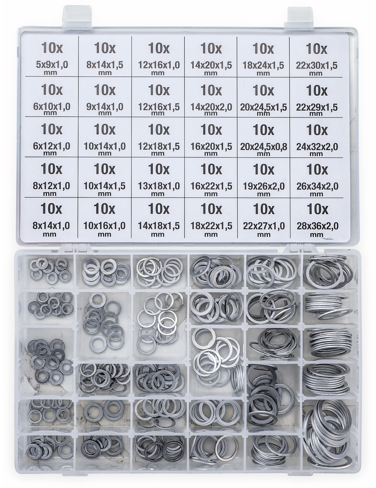 BGS TECHNIC Sort. Dichtring, 8143, Aluminium, 300-tlg