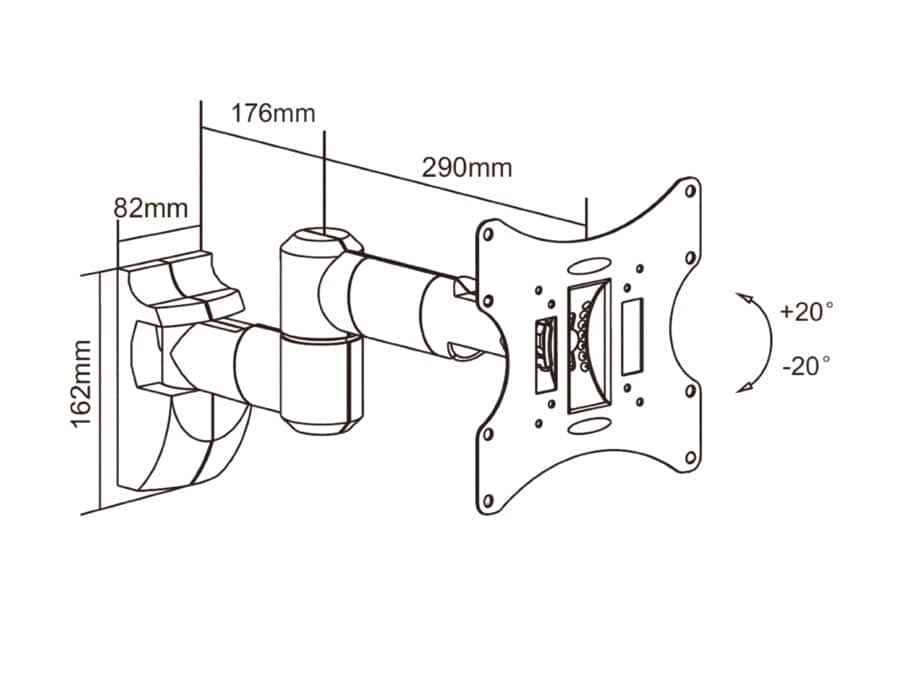 PUREMOUNTS TV-Wandhalter PM-LM-TS32EB, max. VESA 200x200 mm