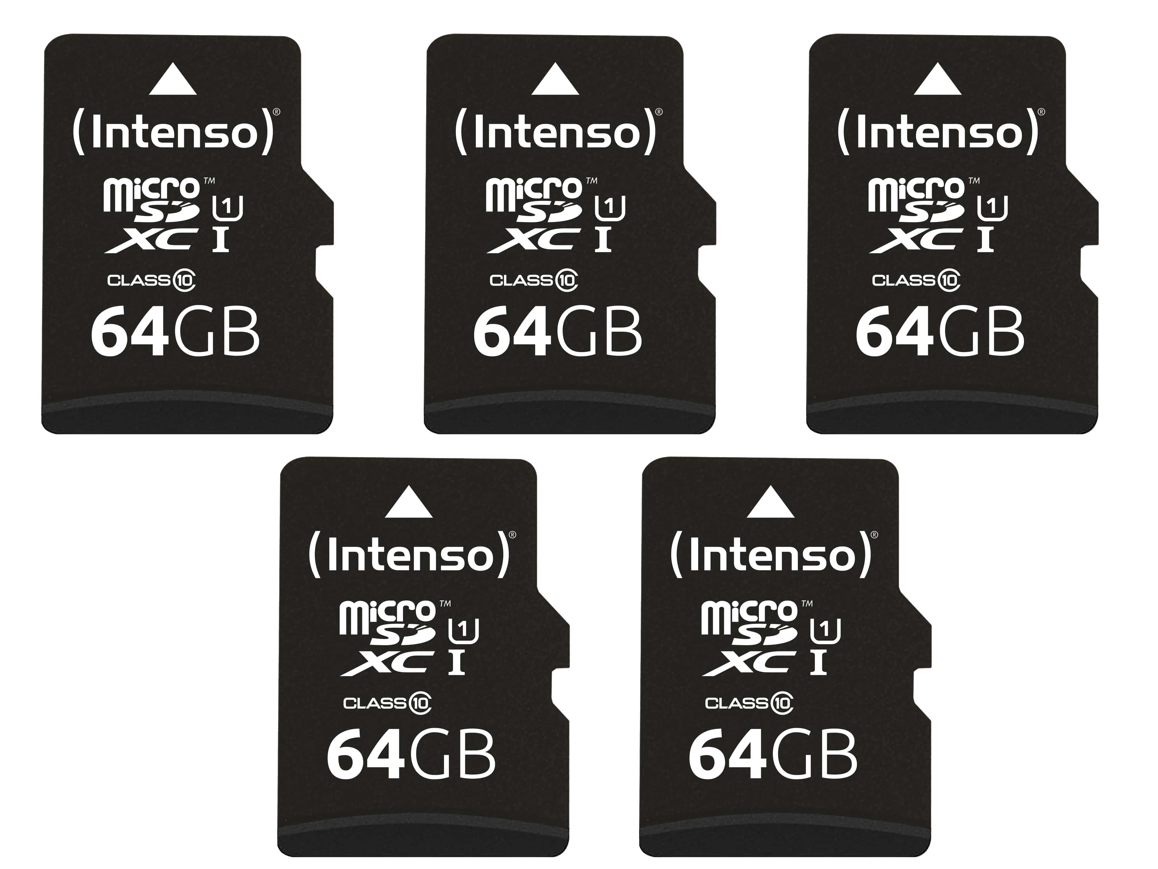 INTENSO MicroSDXC Karte UHS-1 Premium 64 GB 5er Pack