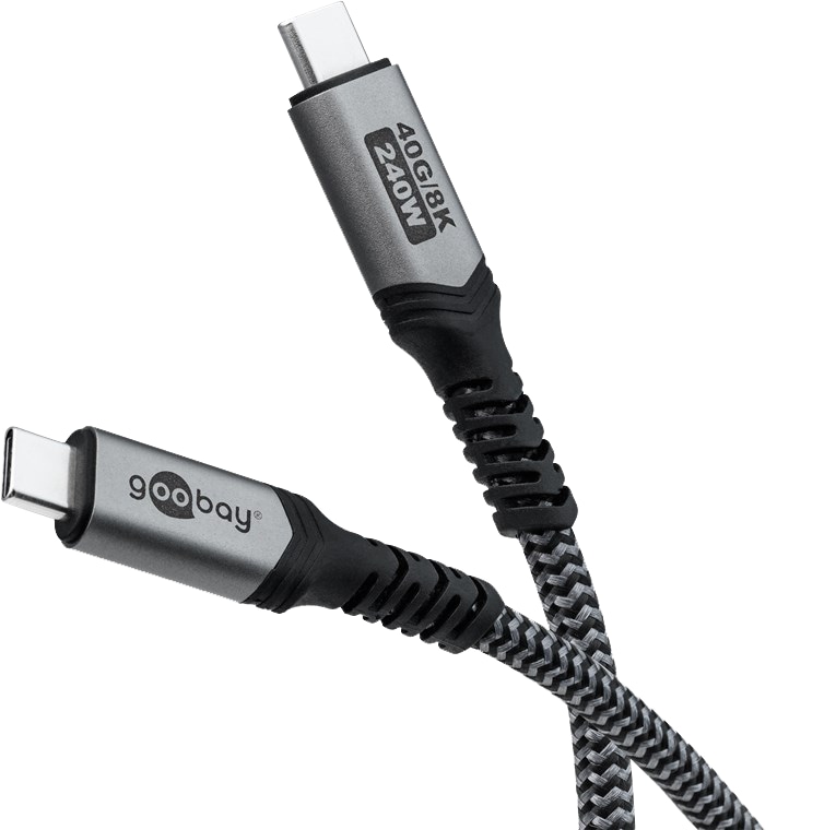 GOOBAY USB-C Kabel 74210 USB4 240W 0,5m 40Gbit/s Textilmantel