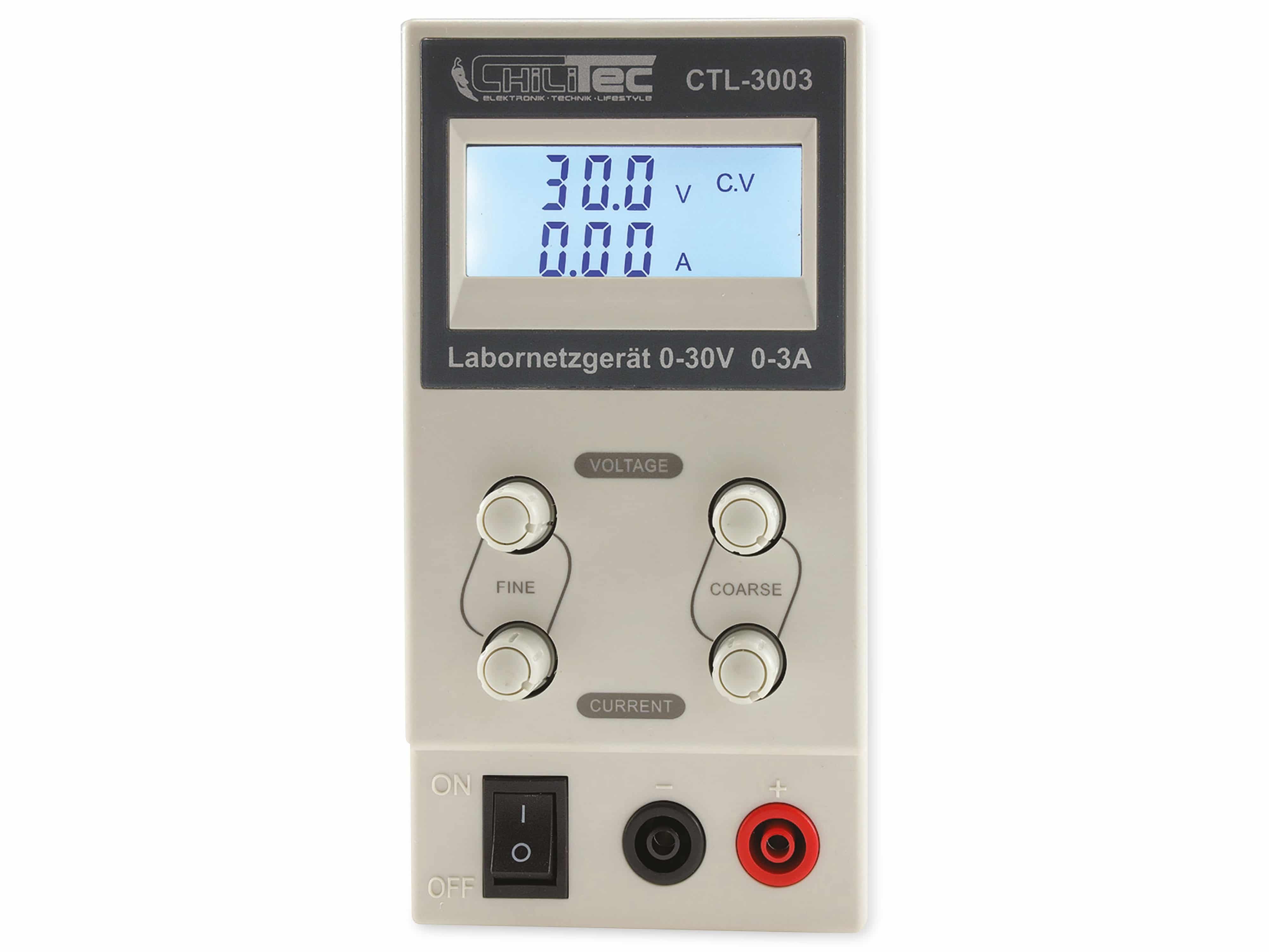 CHILITEC Regelbares Labornetzgerät CTL-3003, 0...30 V / 0...3 A, LCD