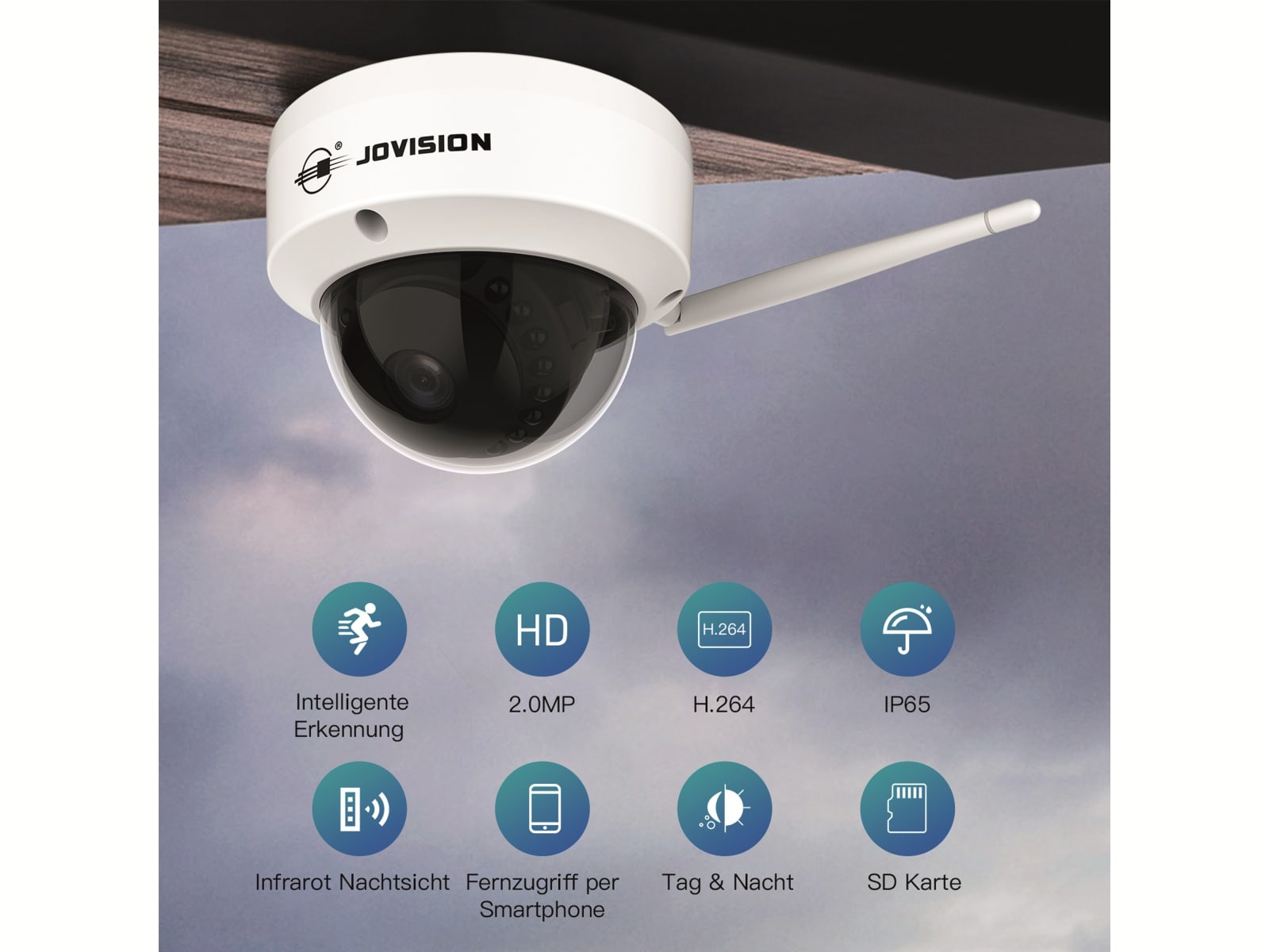 Jovision Überwachungskamera CloudSEE IP-D2W, Wlan, 2 MP