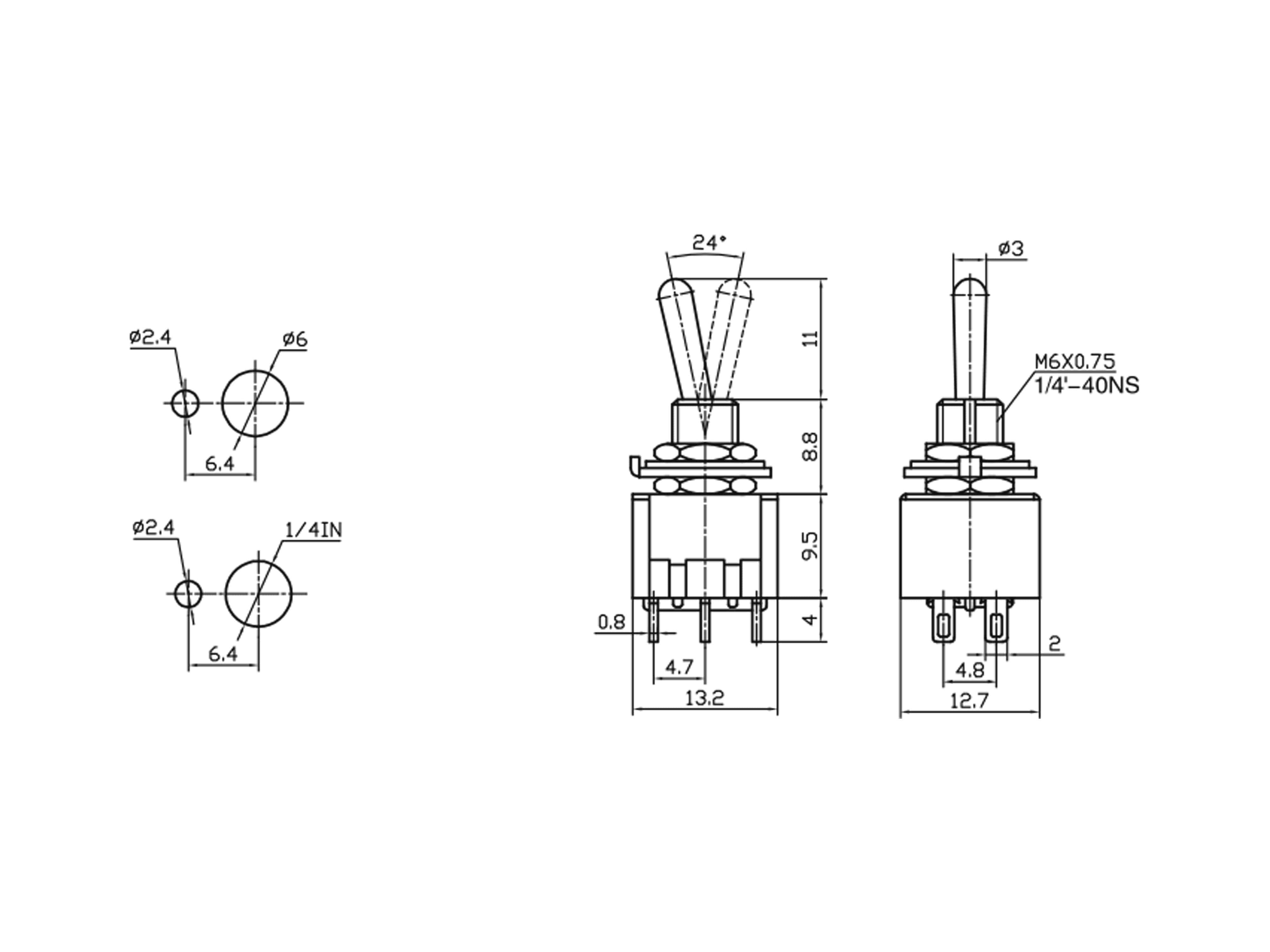 Kippschalter MTS-101-A1, 10 Stück