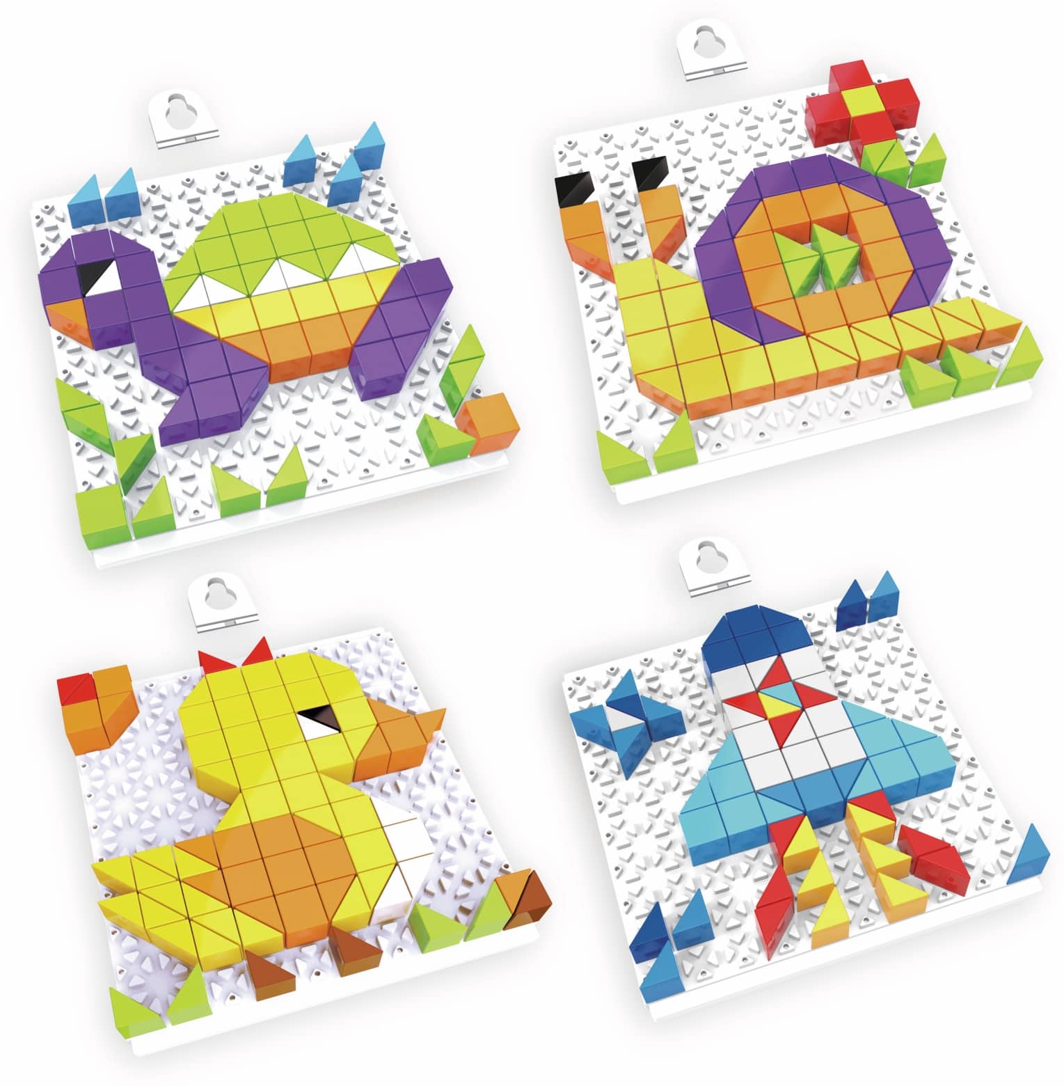 EDDY TOYS Bauklötze-Puzzle-Set, Ente, 4 in 1, 128-teilig.