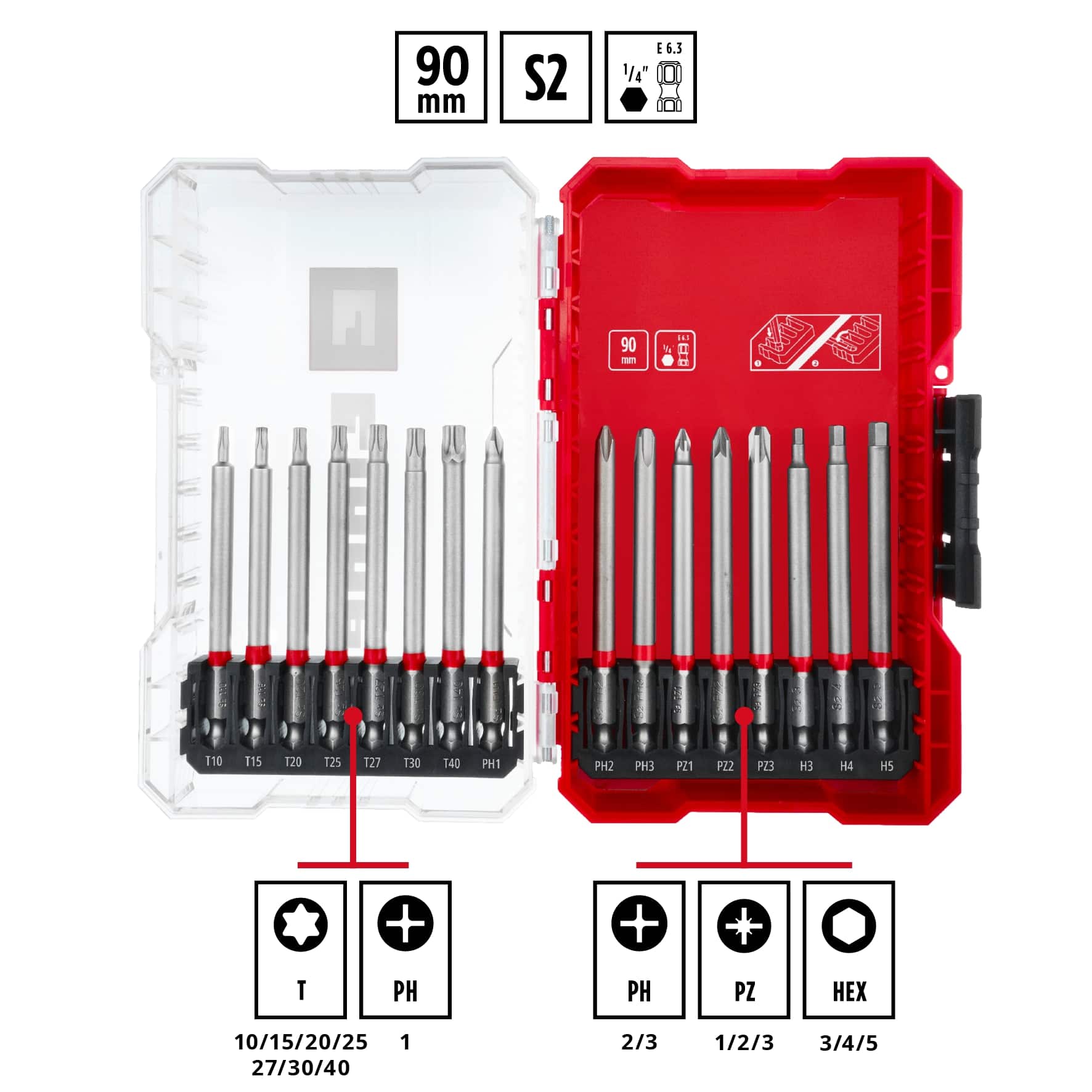 EINHELL Bit-Set, 118973, M-Case, 16-teilig