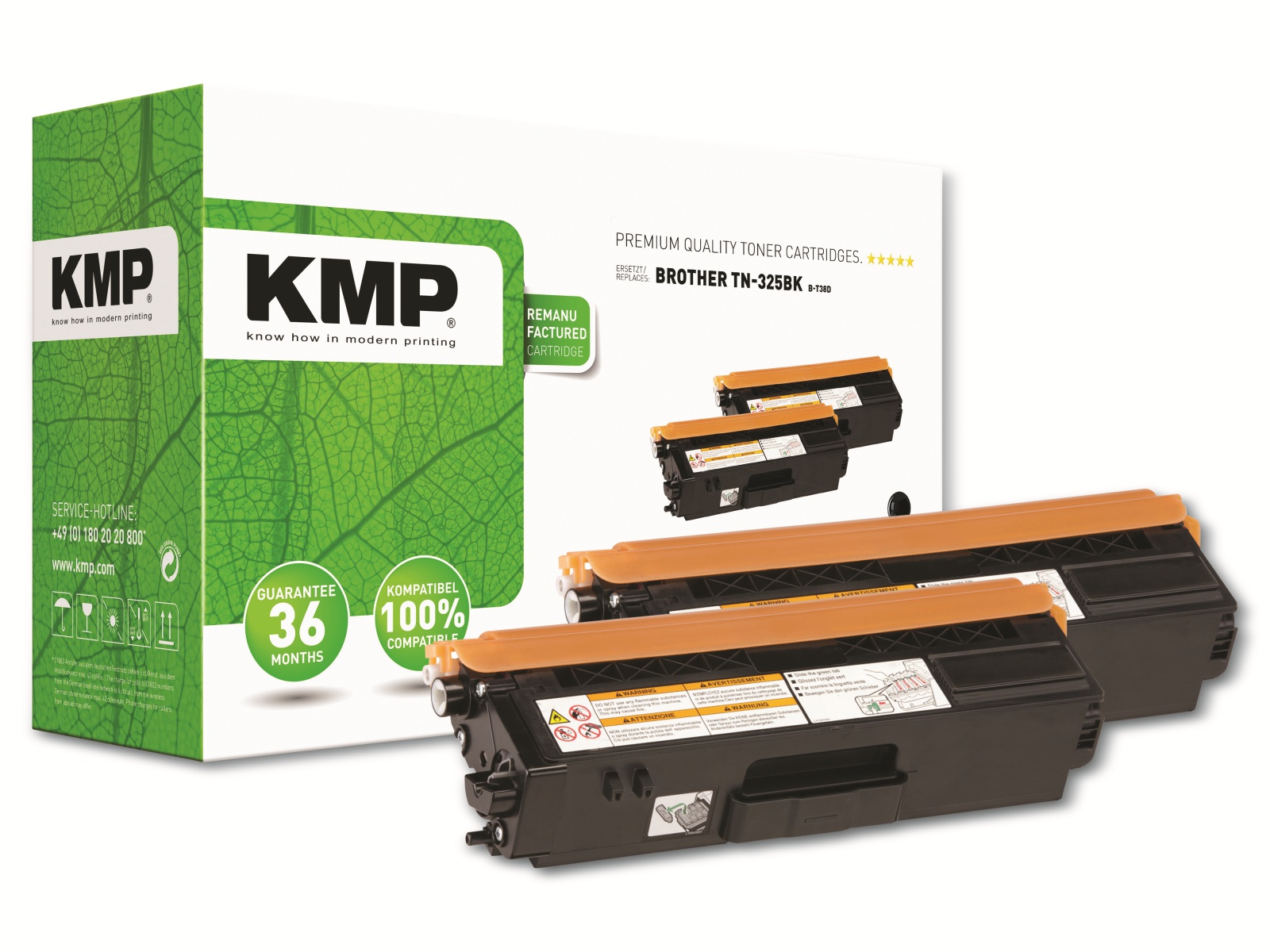 KMP Toner B-T38D, kompatibel für TN325BK, schwarz, 2 Stück