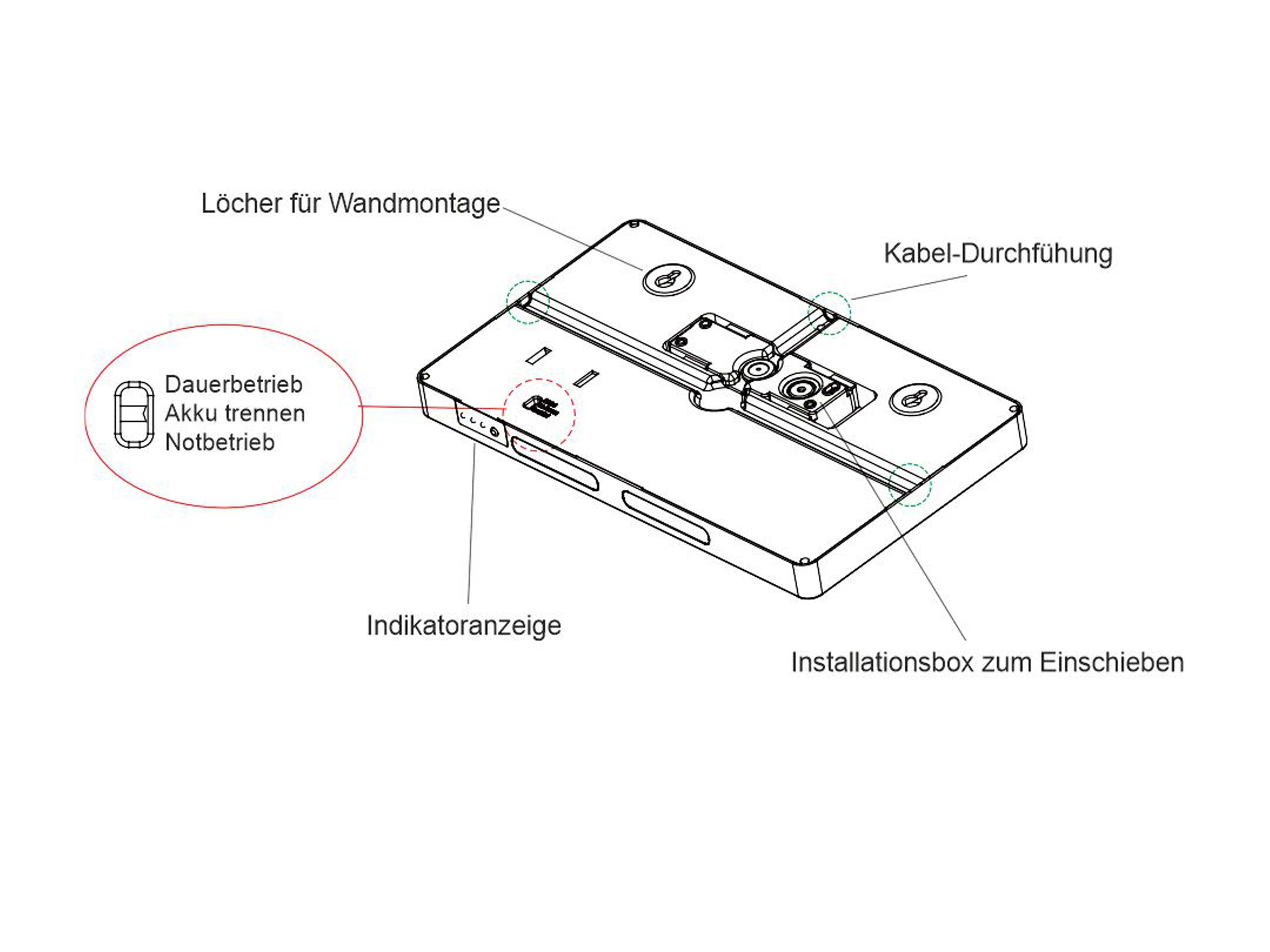 ENOVALITE LED-Fluchtwegleuchte, 200101, inkl. Notstromeinheit, TEST-Funktion