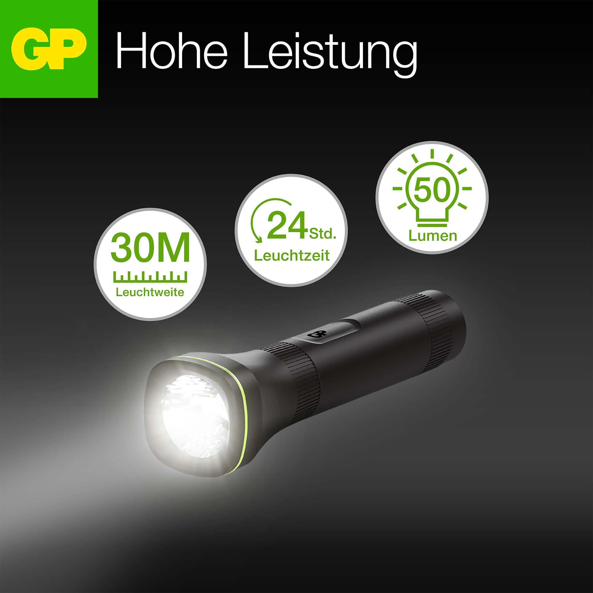 GP LED-Taschenlampe C105, 50lm , 126 mm lang