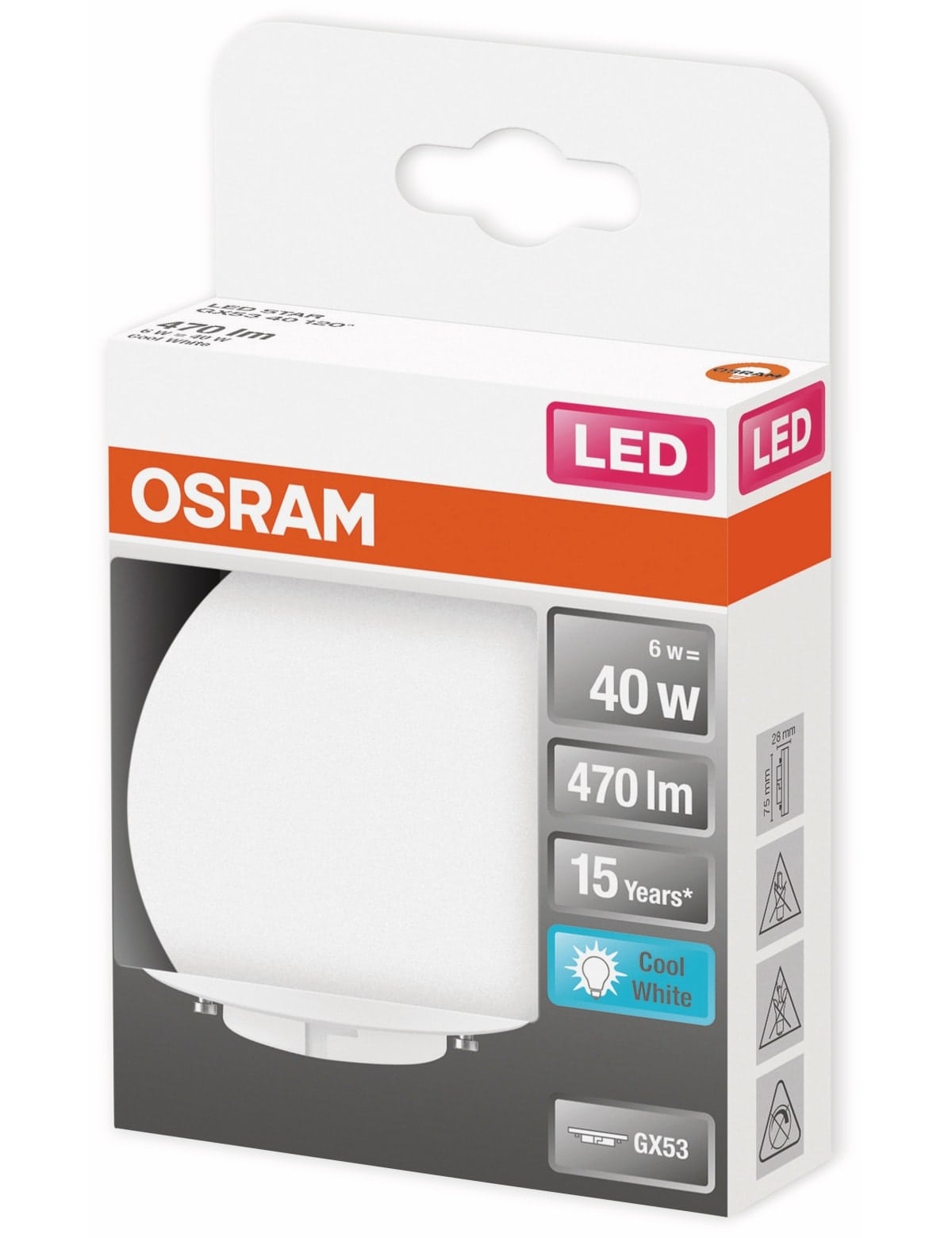 OSRAM LED-Lampe, GX53, 4,9 W, 470 lm, 4000 K