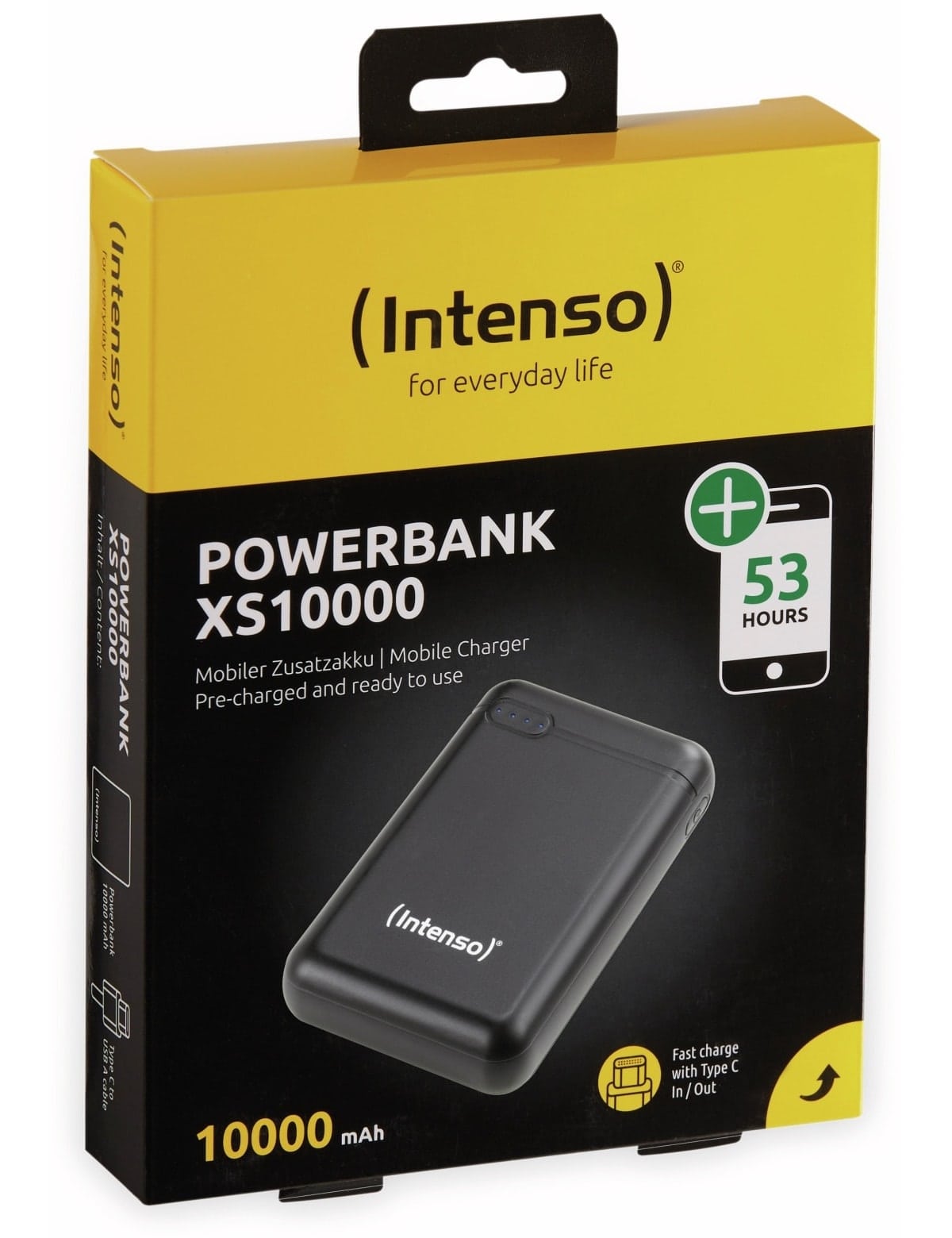INTENSO USB Powerbank 7313530 XS 10000, 10.000 mAh, schwarz