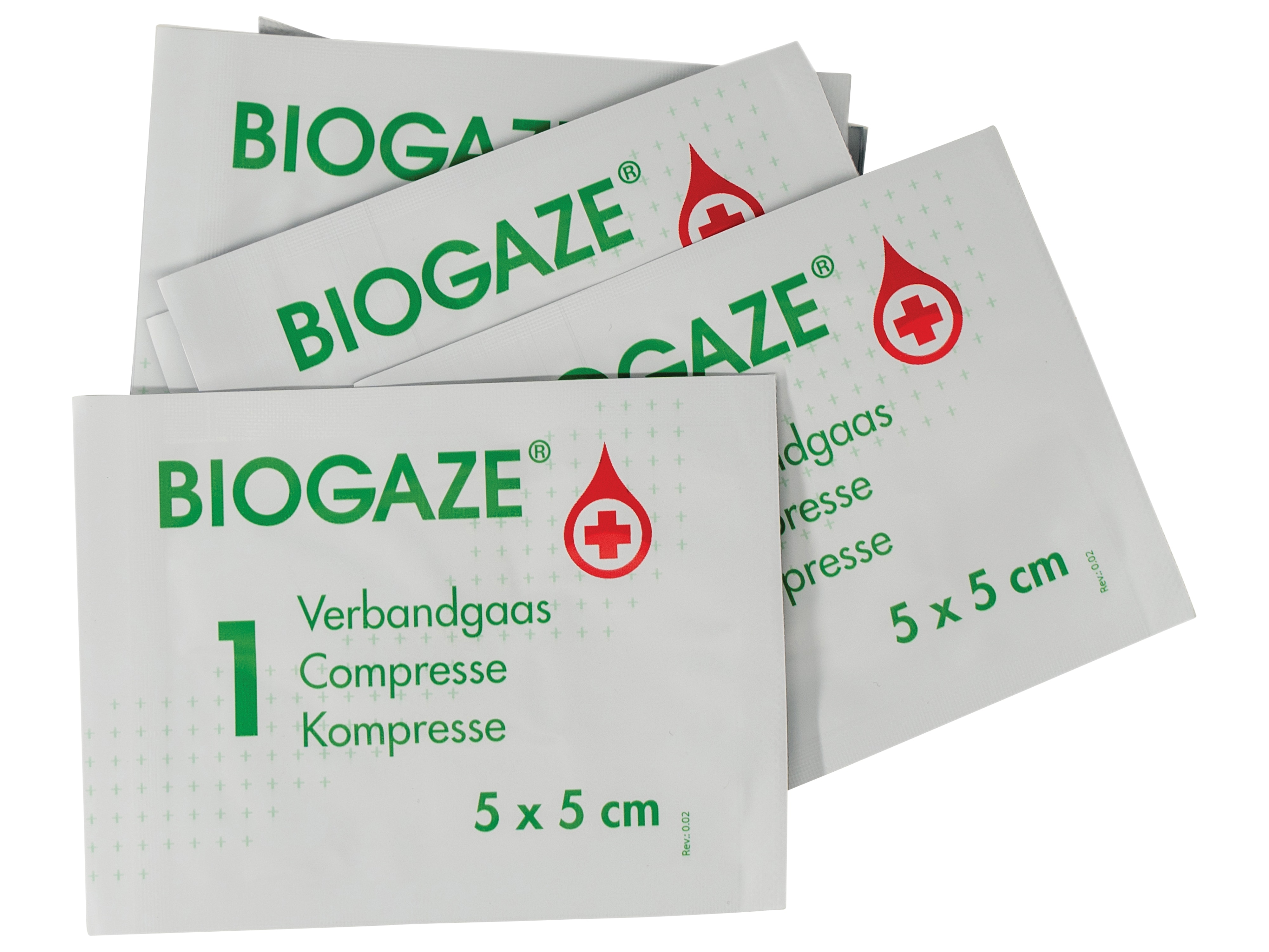 BIOGAZE Kompressen, 5x5 cm, 2er-Set   