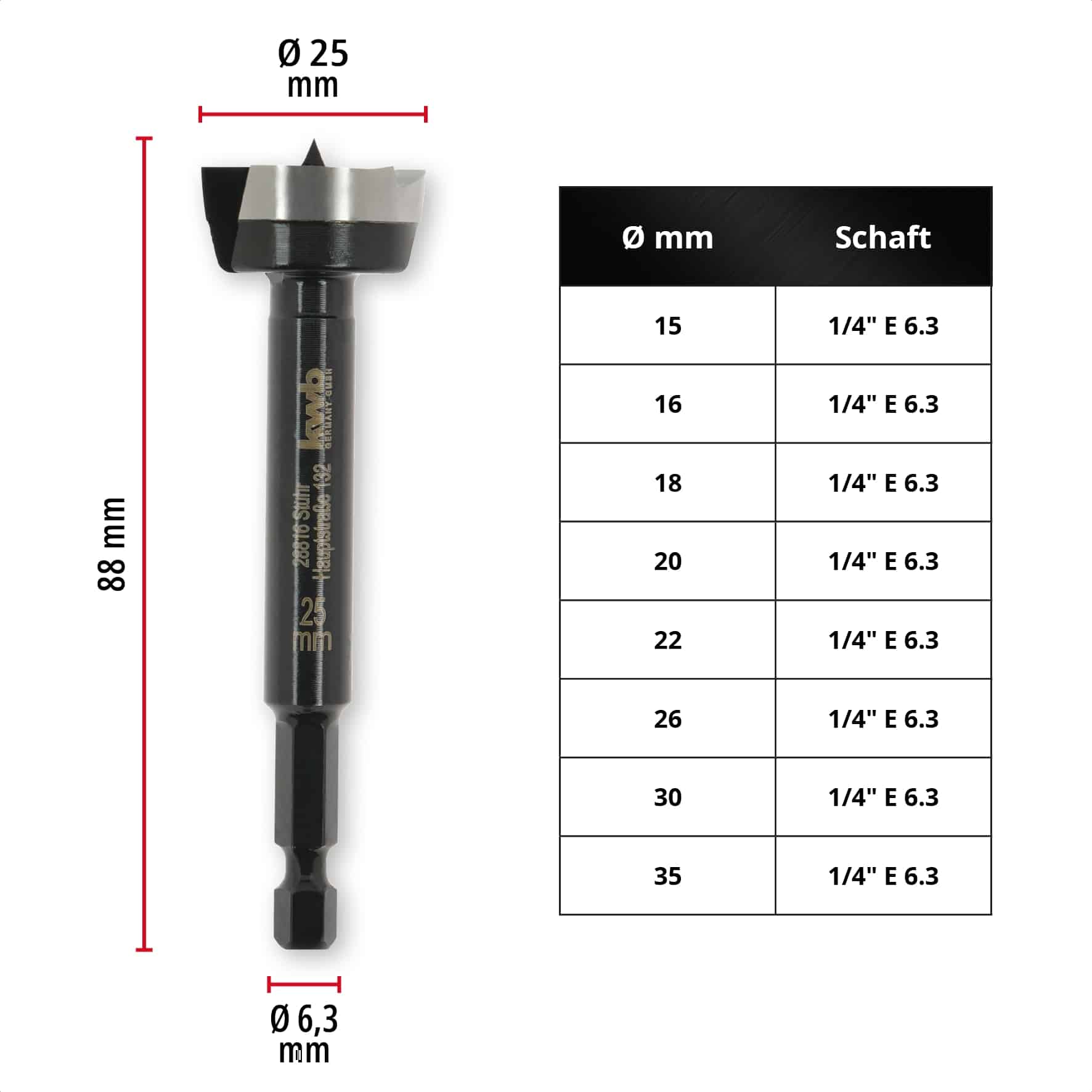 KWB Forstnerbohrer, 706425, 25 mm