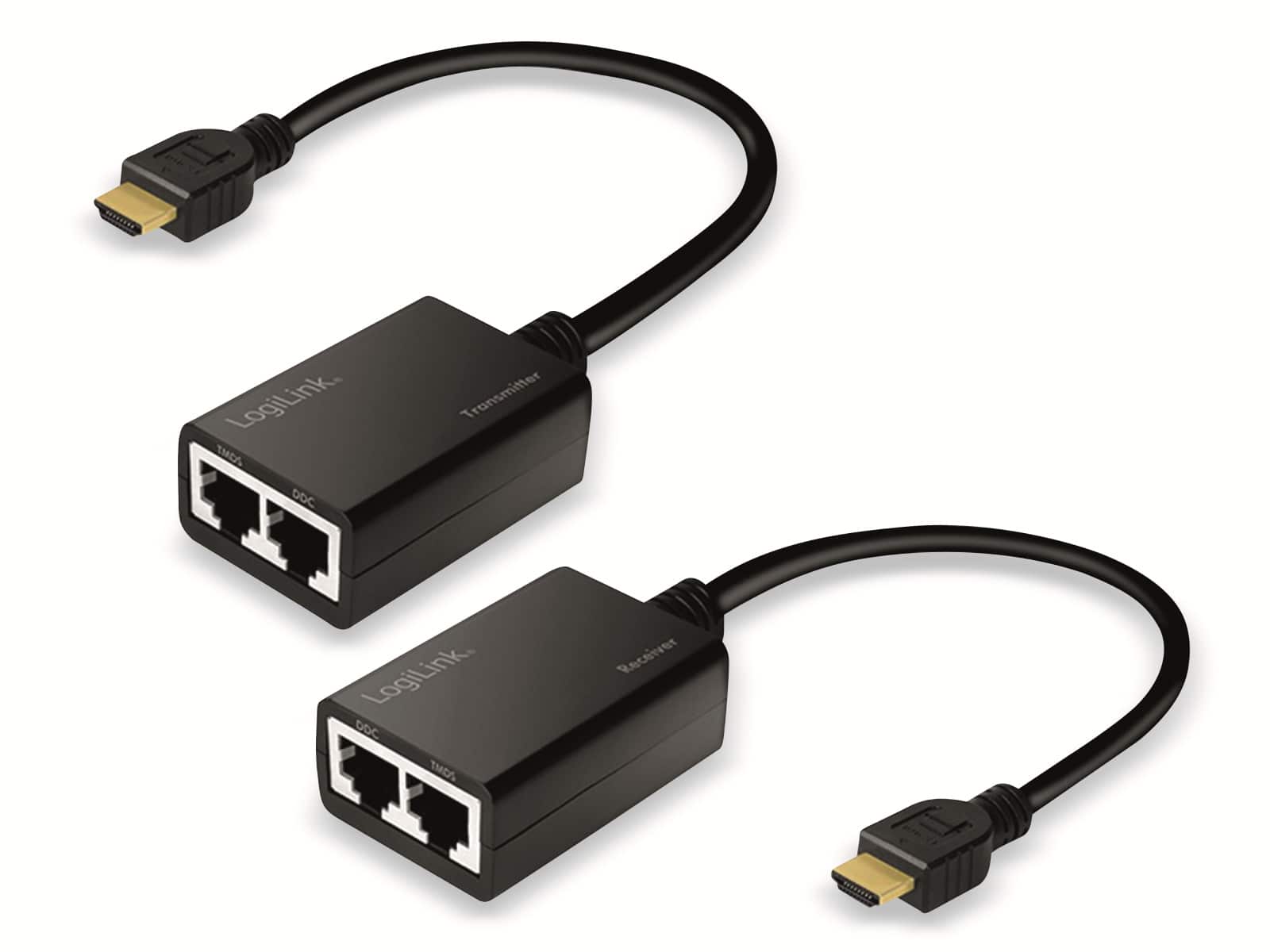 LOGILINK HDMI-Extender-Set HD0021, LAN, 30 m, 1080p/60, Pigtail, 30 cm