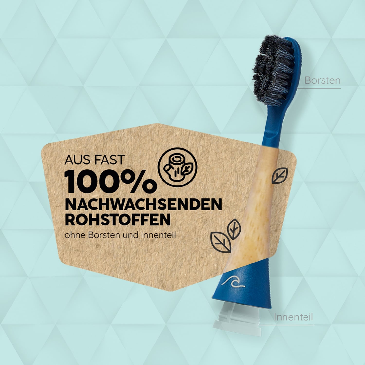 HAPPYBRUSH Ersatz-Aufsteckbürsten Ocean ECO VIBE 3, 3er Set