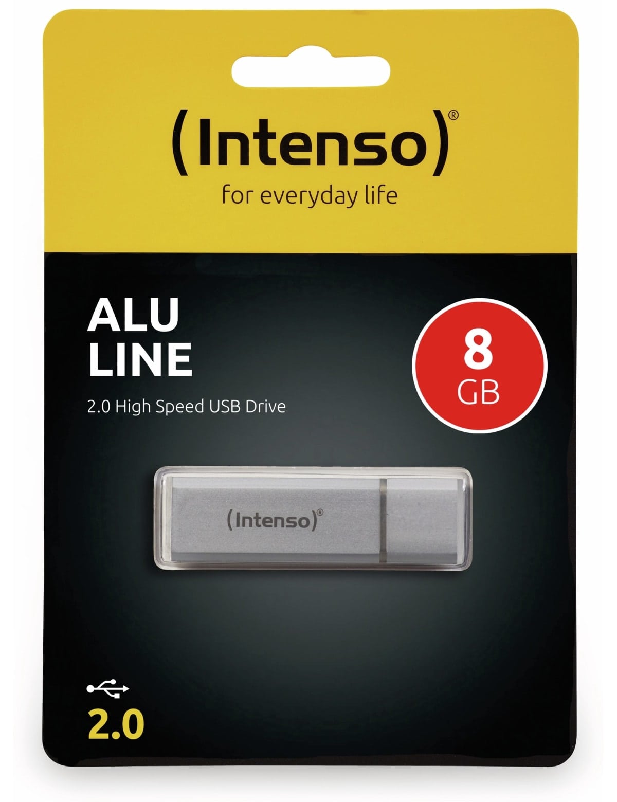 INTENSO USB 2.0 Speicherstick Alu Line, silber, 8 GB