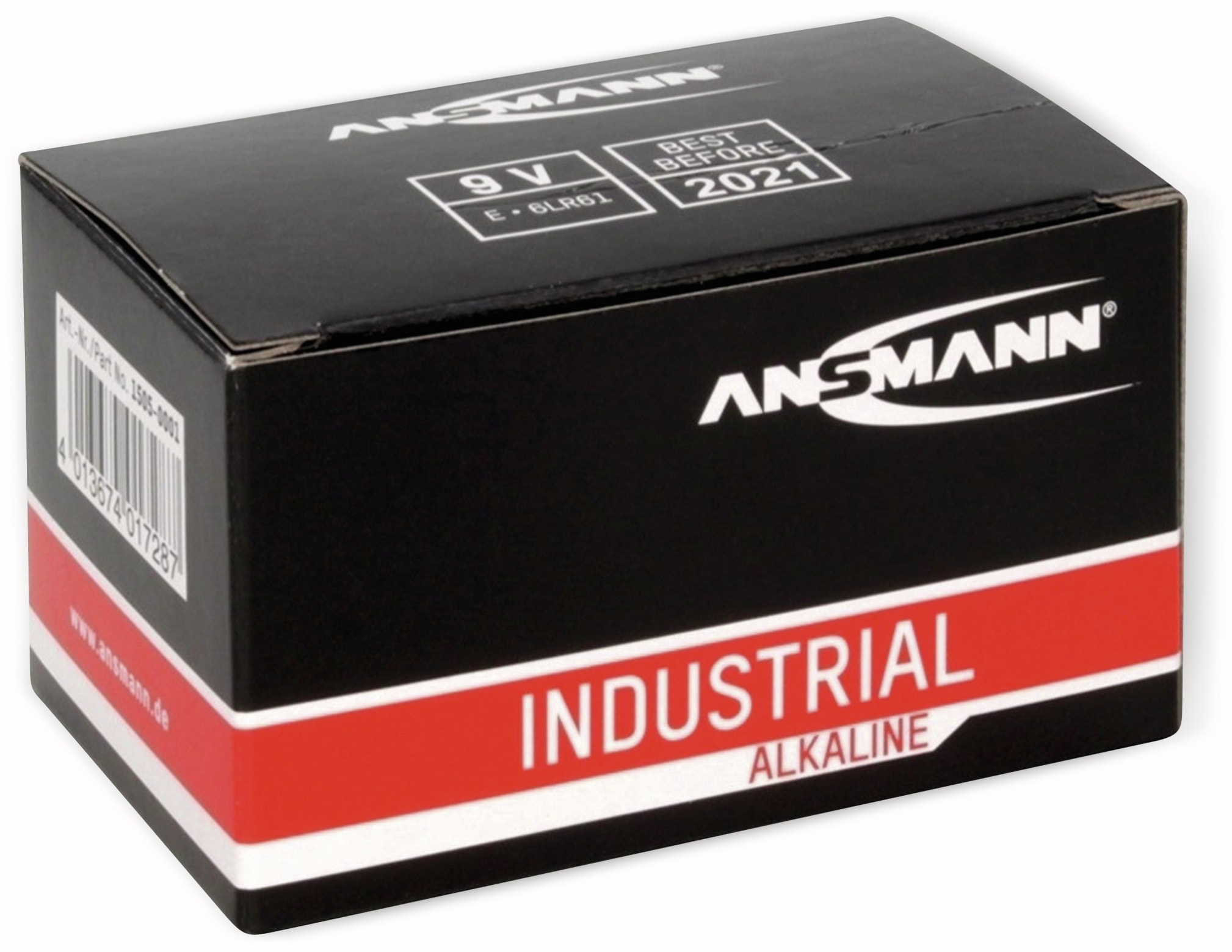 ANSMANN 9V-Blockbatterie, INDUSTRIAL, Alkaline, 10 Stück