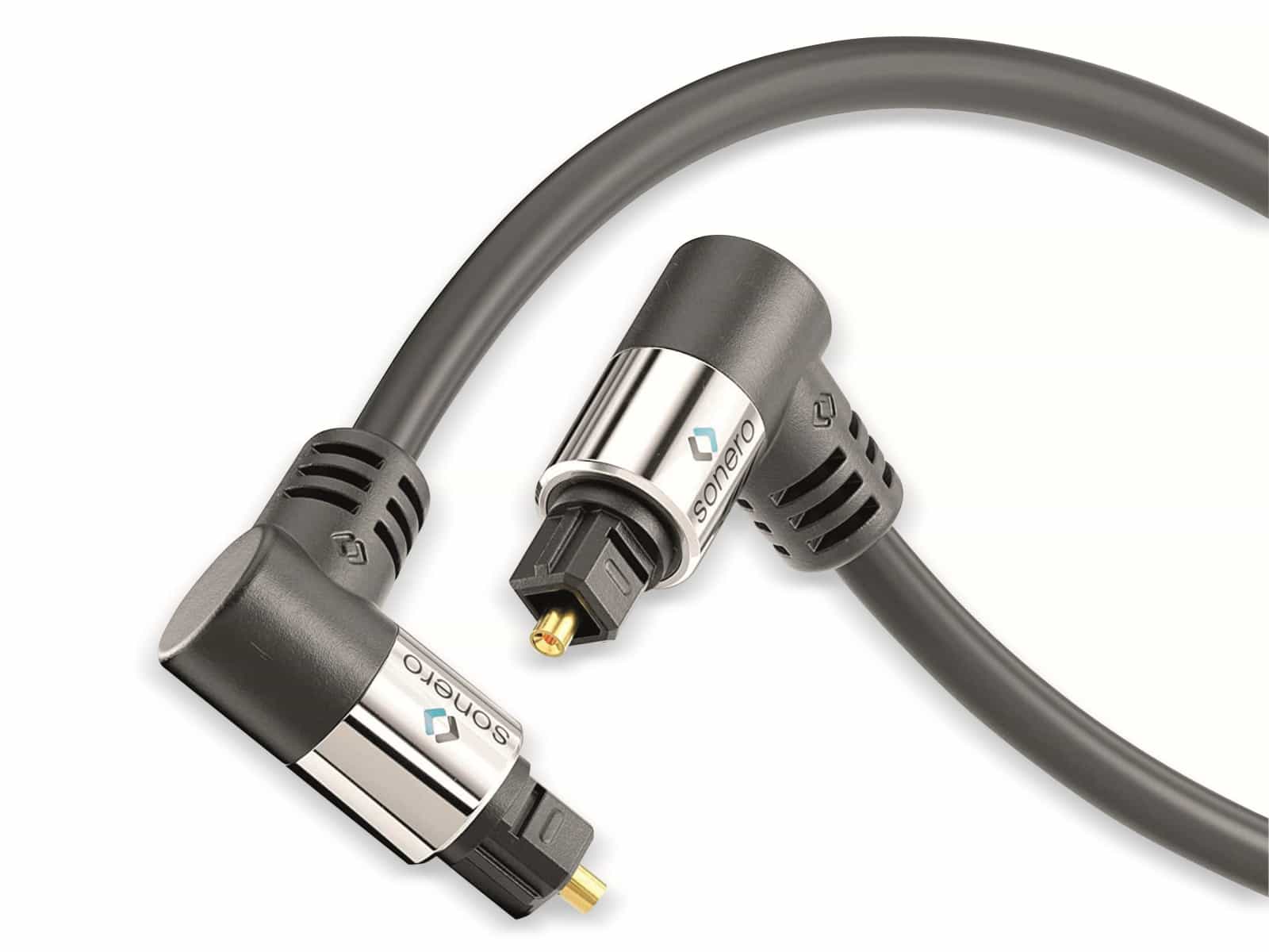 SONERO Lichtleiter-Kabel, 20 m, schwarz, 2x90° Stecker