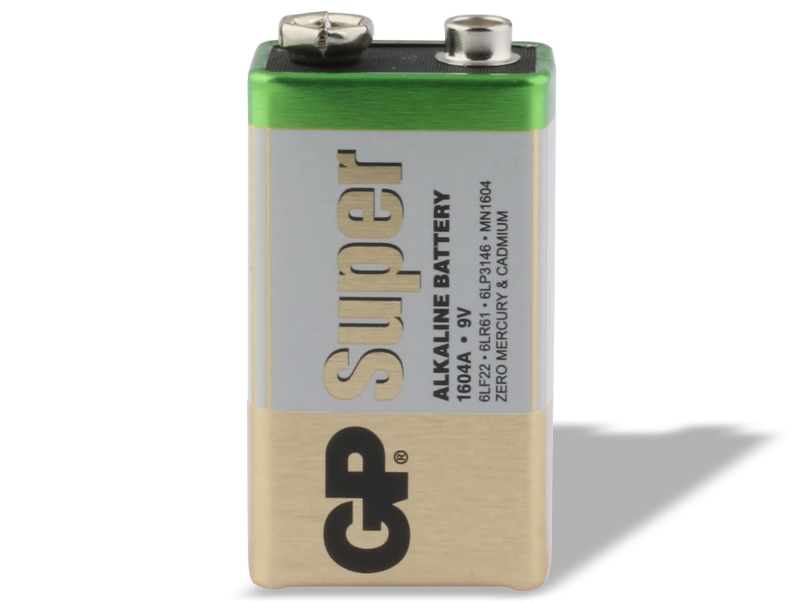 GP Super Alkaline-Batterie E-Block, 6LR61, MN1604, 9V, 8 Stück