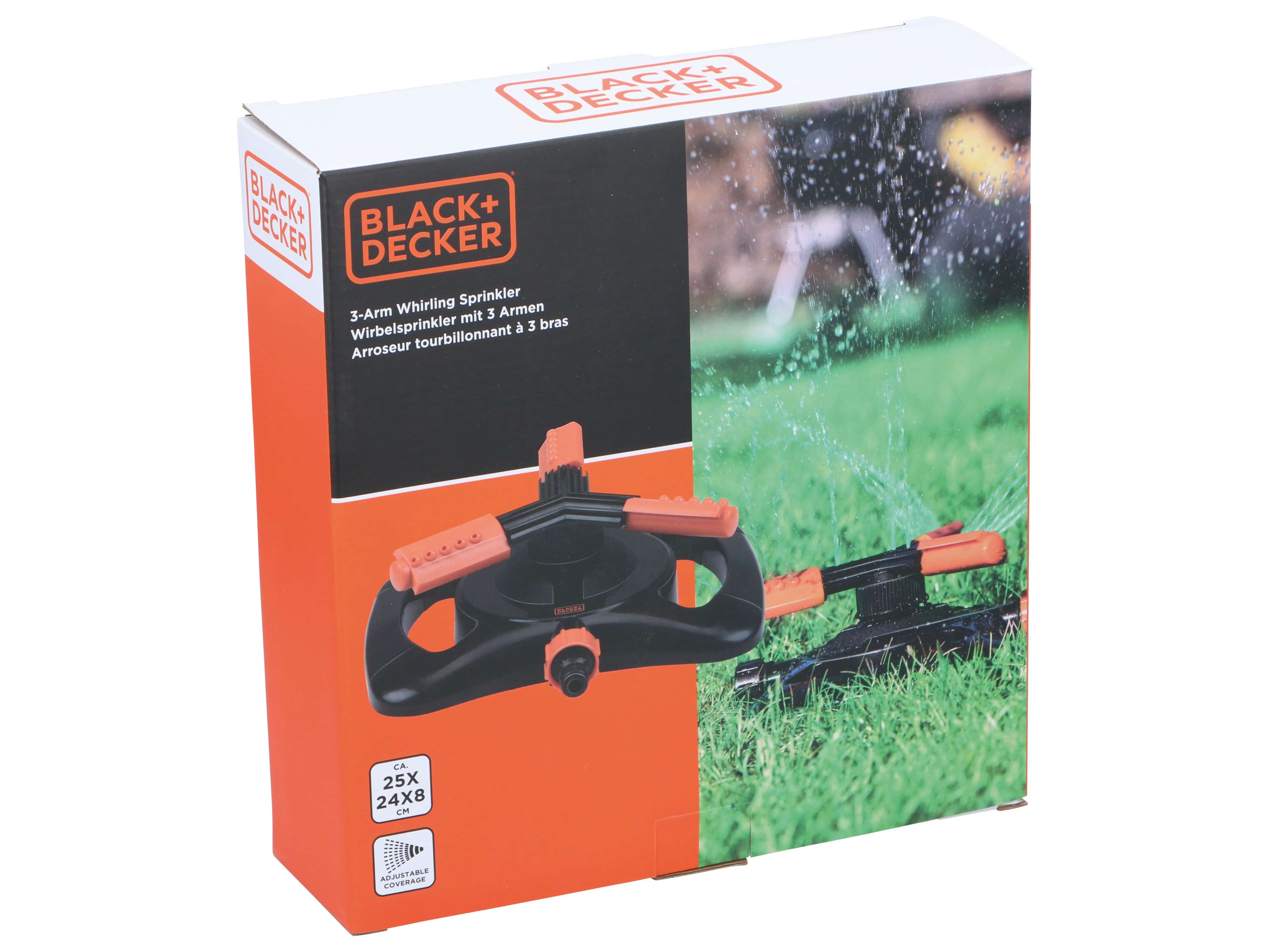 BLACK & DECKER Sprinkler, 3-Arm, 25x24x8 cm