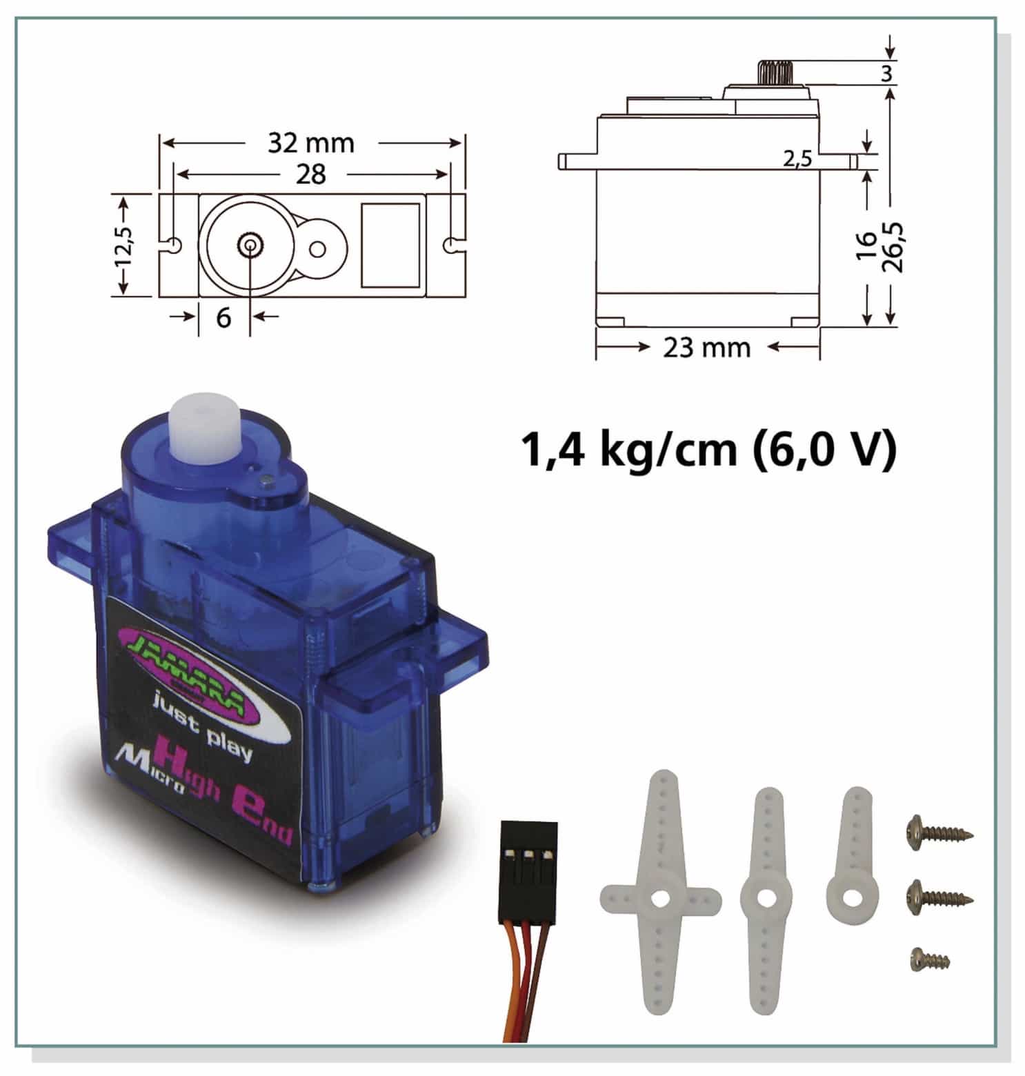 JAMARA 33212 Servo High End Micro 9gKunststoffgetriebe