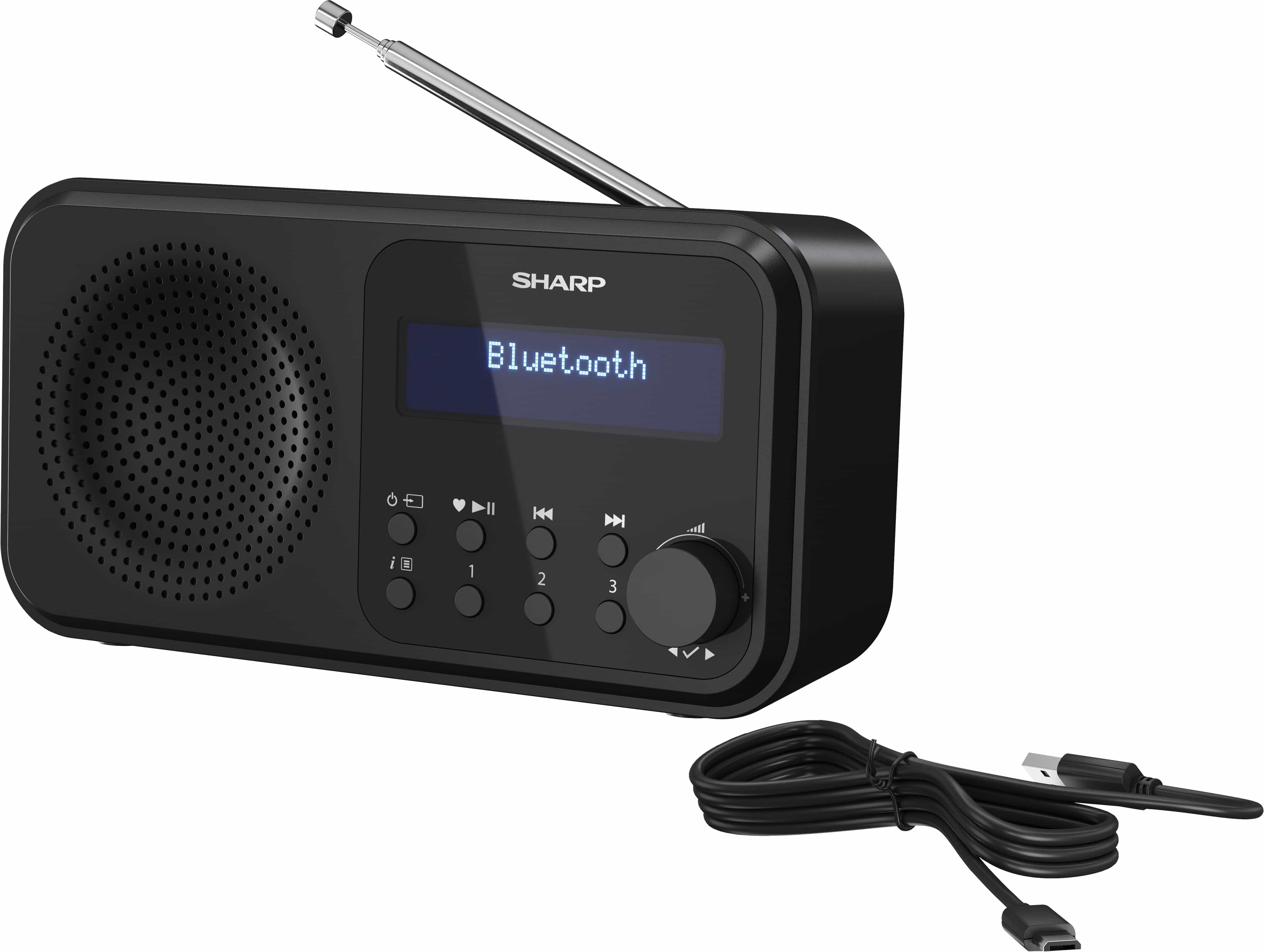 SHARP Digitalradio-tragbar DR-P420, schwarz, DAB+, Bluetooth, USB