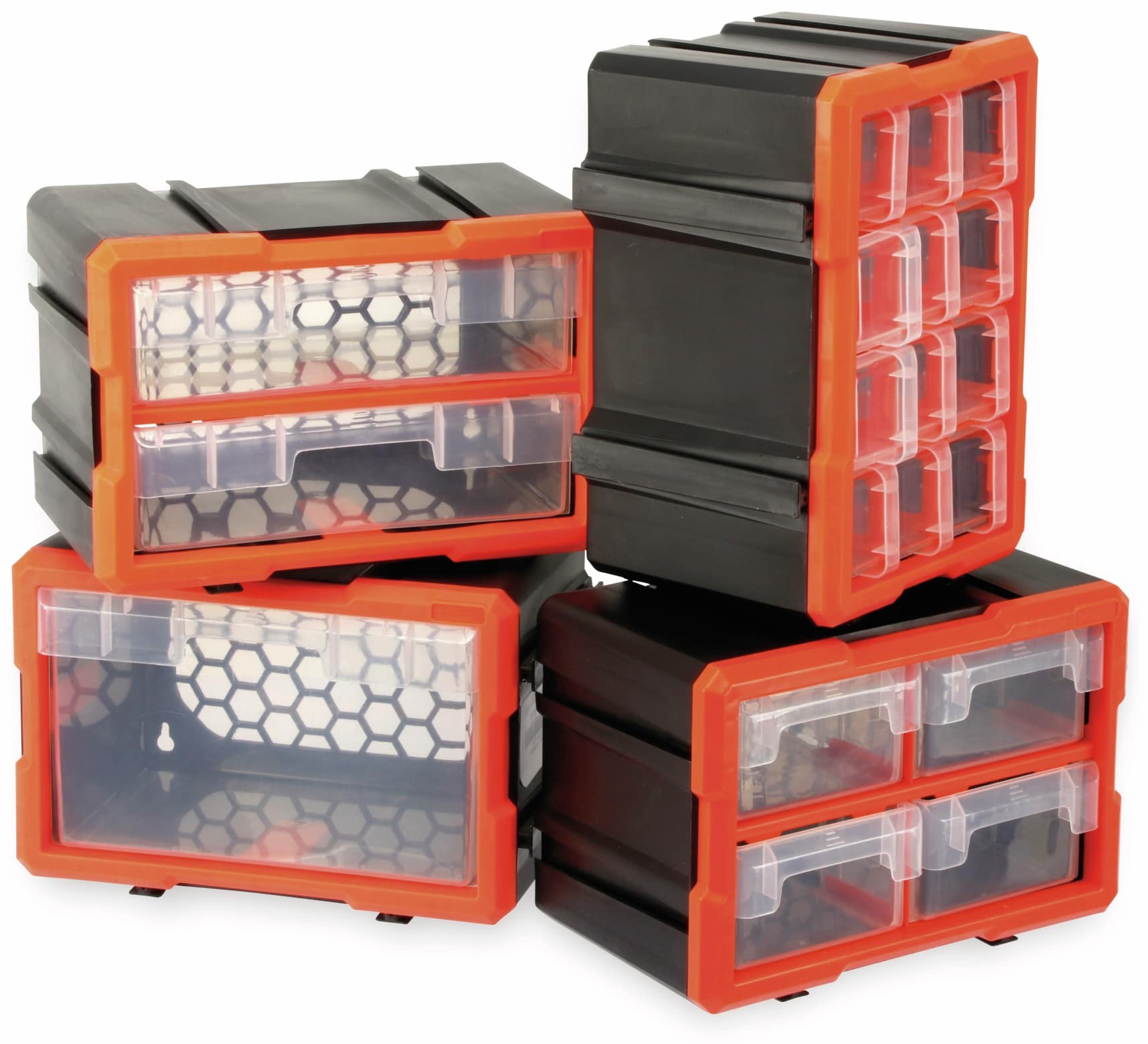 DAYTOOLS Werkzeugbox TW2022, Kunststoff,12-teilig, schwarz/orange