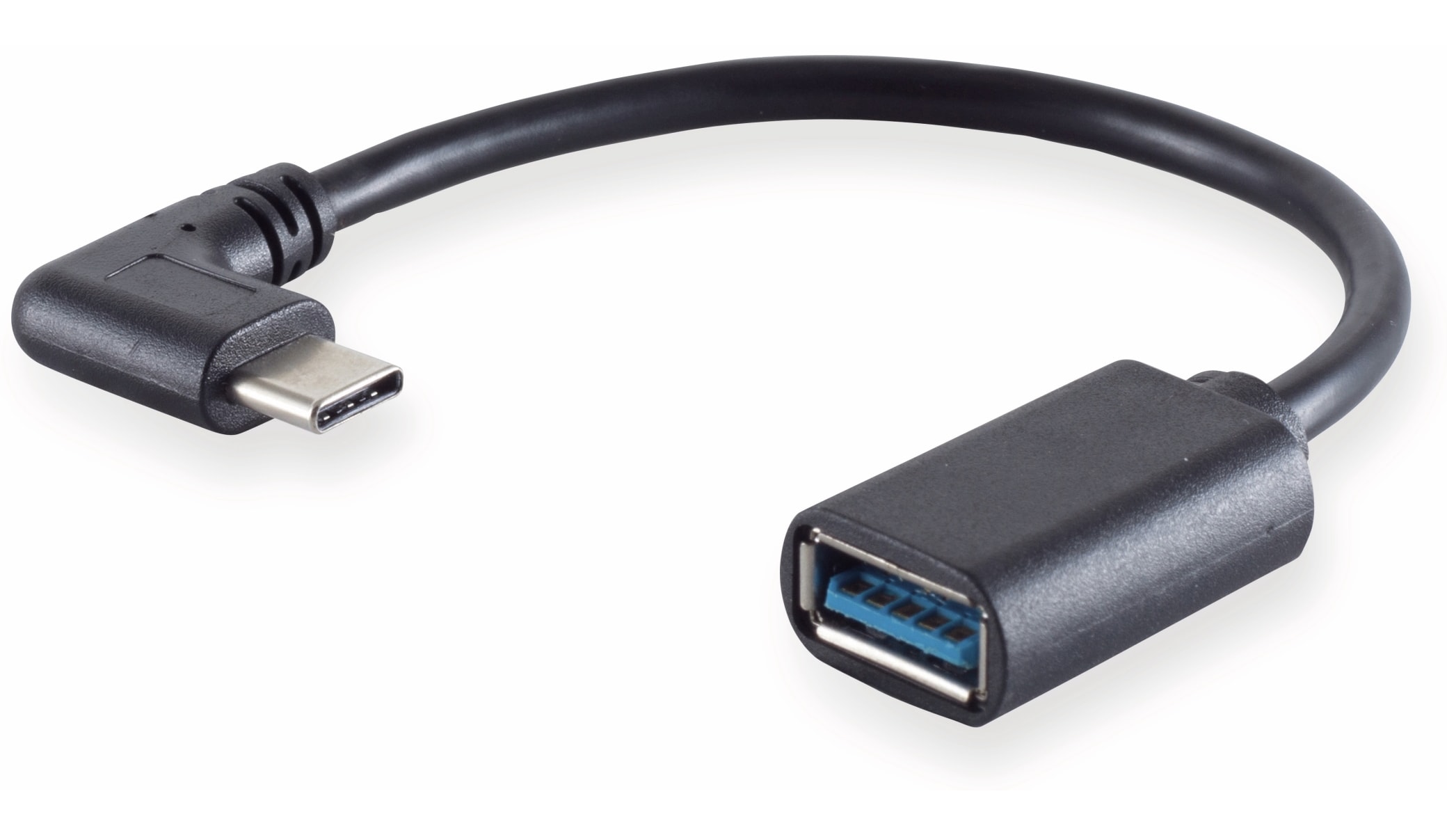 S-IMPULS USB-C Adapter zu USB-A, 90°, OTG, 10 cm Länge