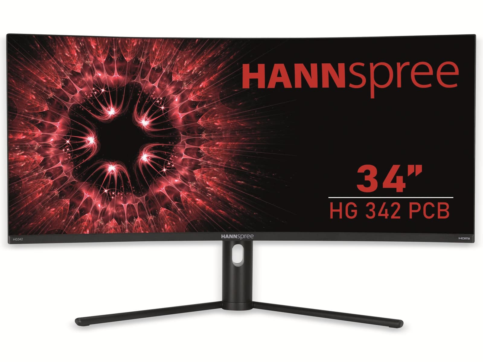 HANNspree Monitor HG342PCB, 86,4cm (34"), EEK: G (A bis G) HDMI, DP, 1ms, SP, 144Hz, 1500R