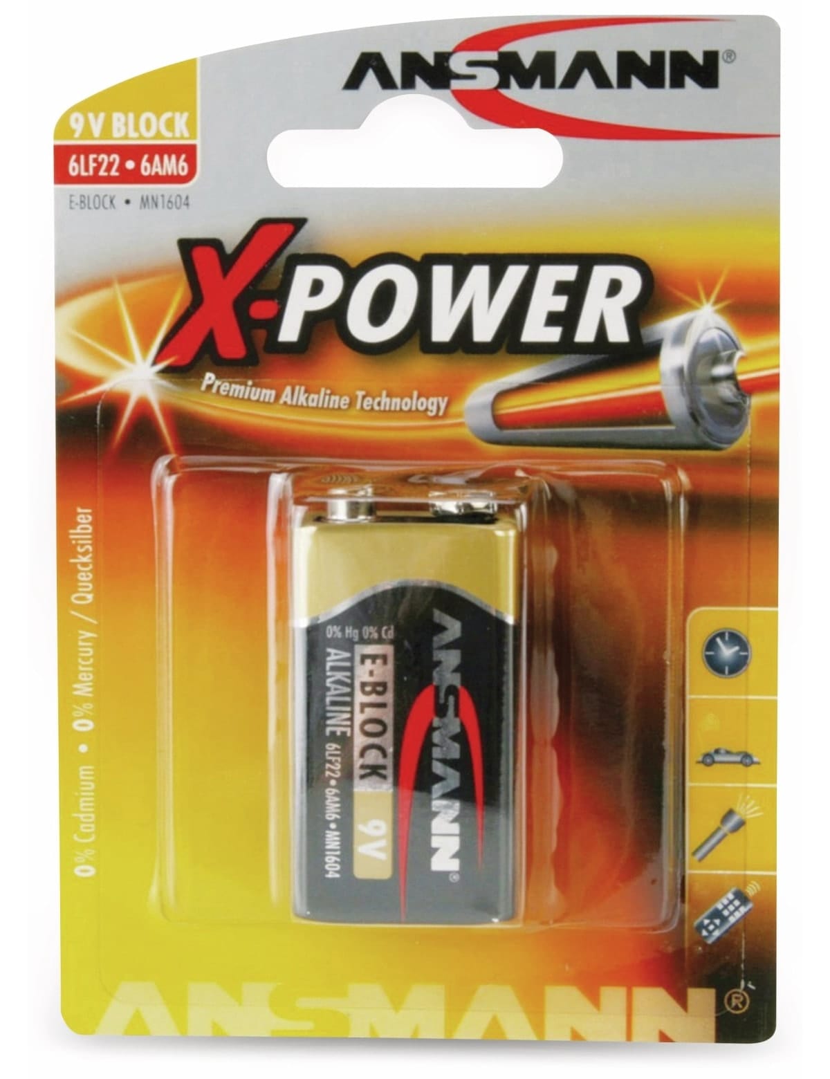 ANSMANN 9V-Blockbatterie, XPower, 550mAh