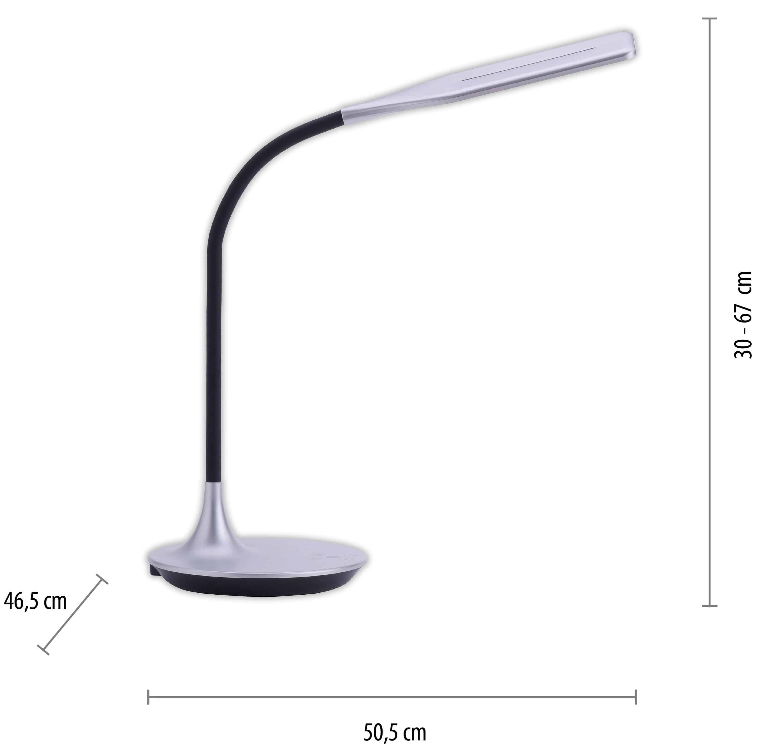 JUST LIGHT LED-Tischleuchte 13061-21 silber, 5 W, 600 lm, CCT 