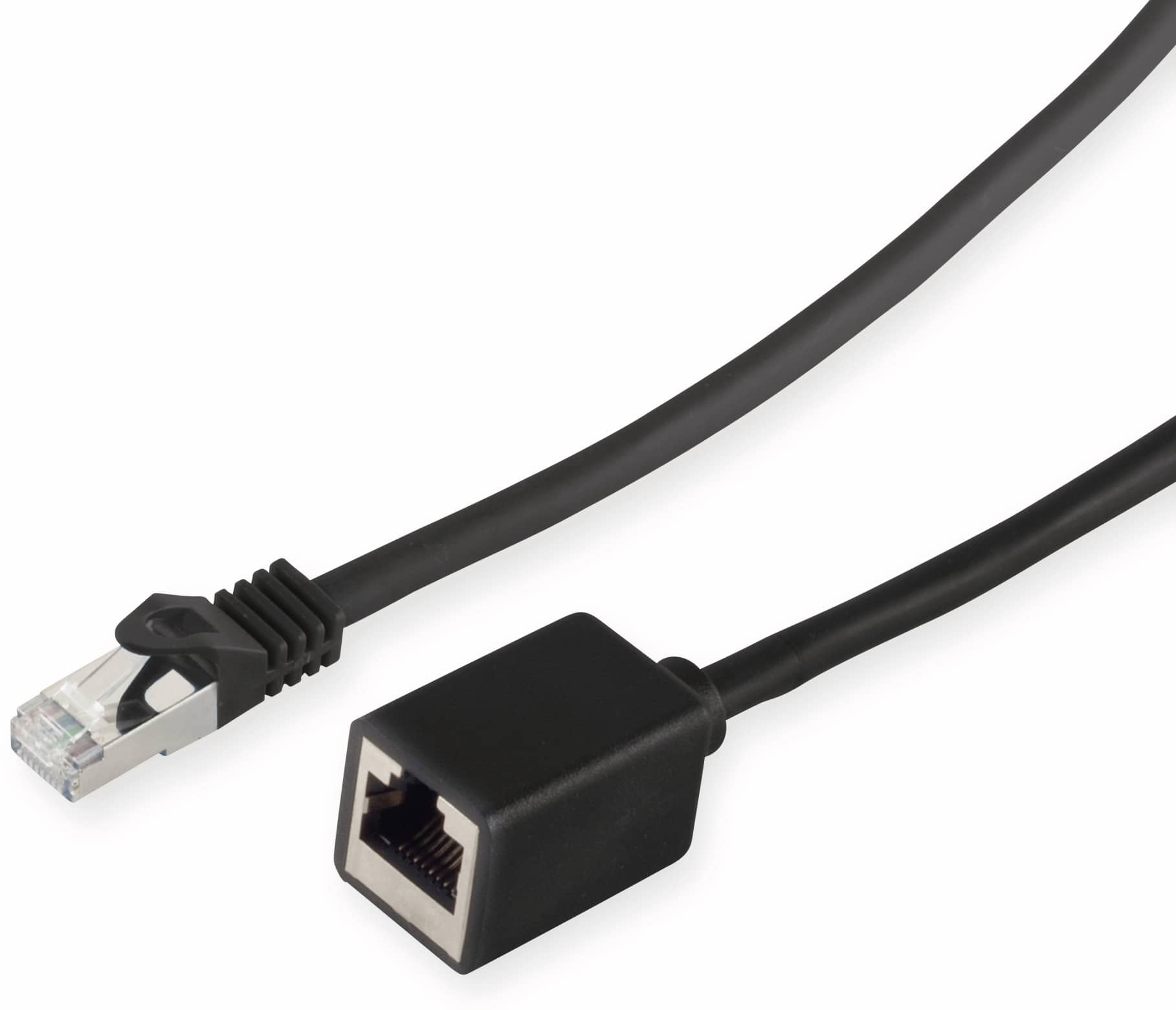 S-IMPULS RJ45-Patchkabelverlängerung, 0,5 m, schwarz, CAT.7 Rohkabel