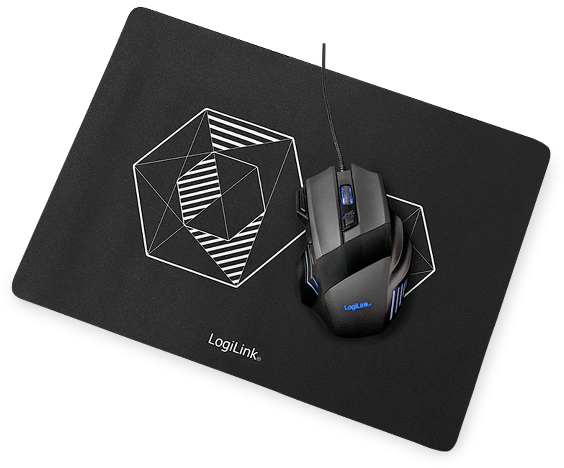 LOGILINK Gaming-USB-Maus mit Mauspad ID0157, 2400 DPI