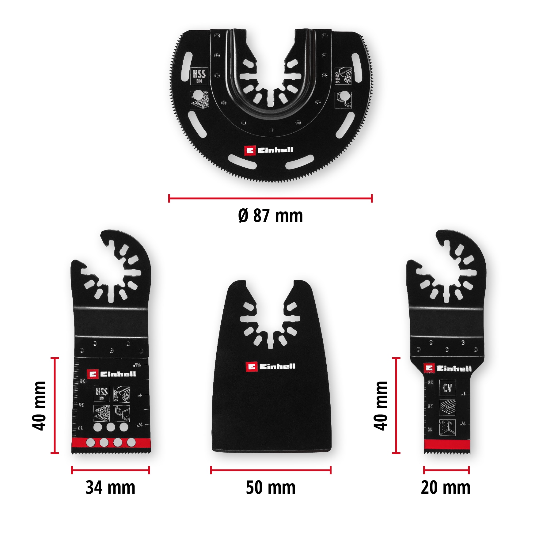 EINHELL Multi-Tool-Set, 708104, 4-teilig